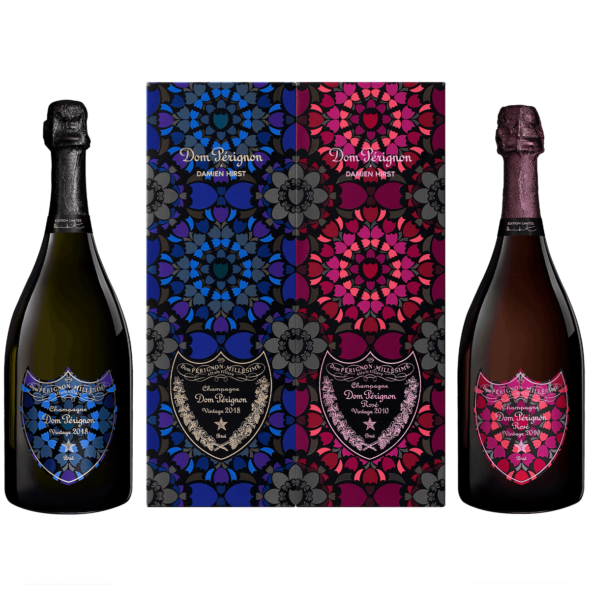 Duo Dom Pérignon x Damien Hirst Blanc 2018 & Rosé 2010