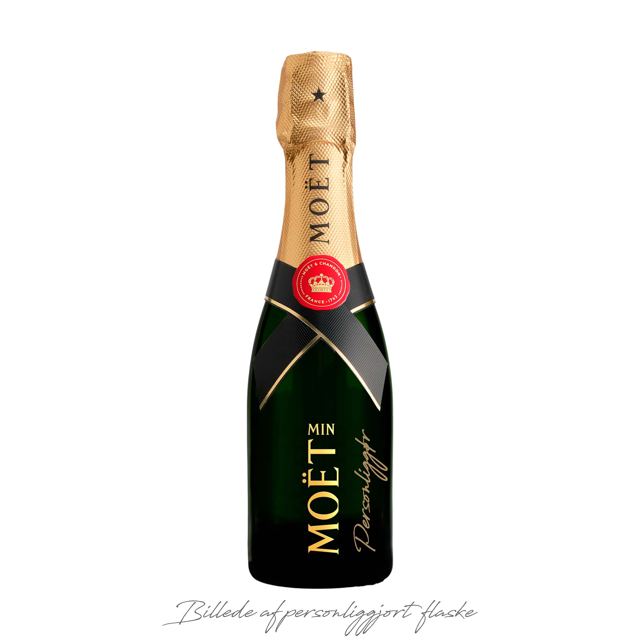 Moët & Chandon Brut MINI NV 20 cl champagneflaske med guldhals og logo