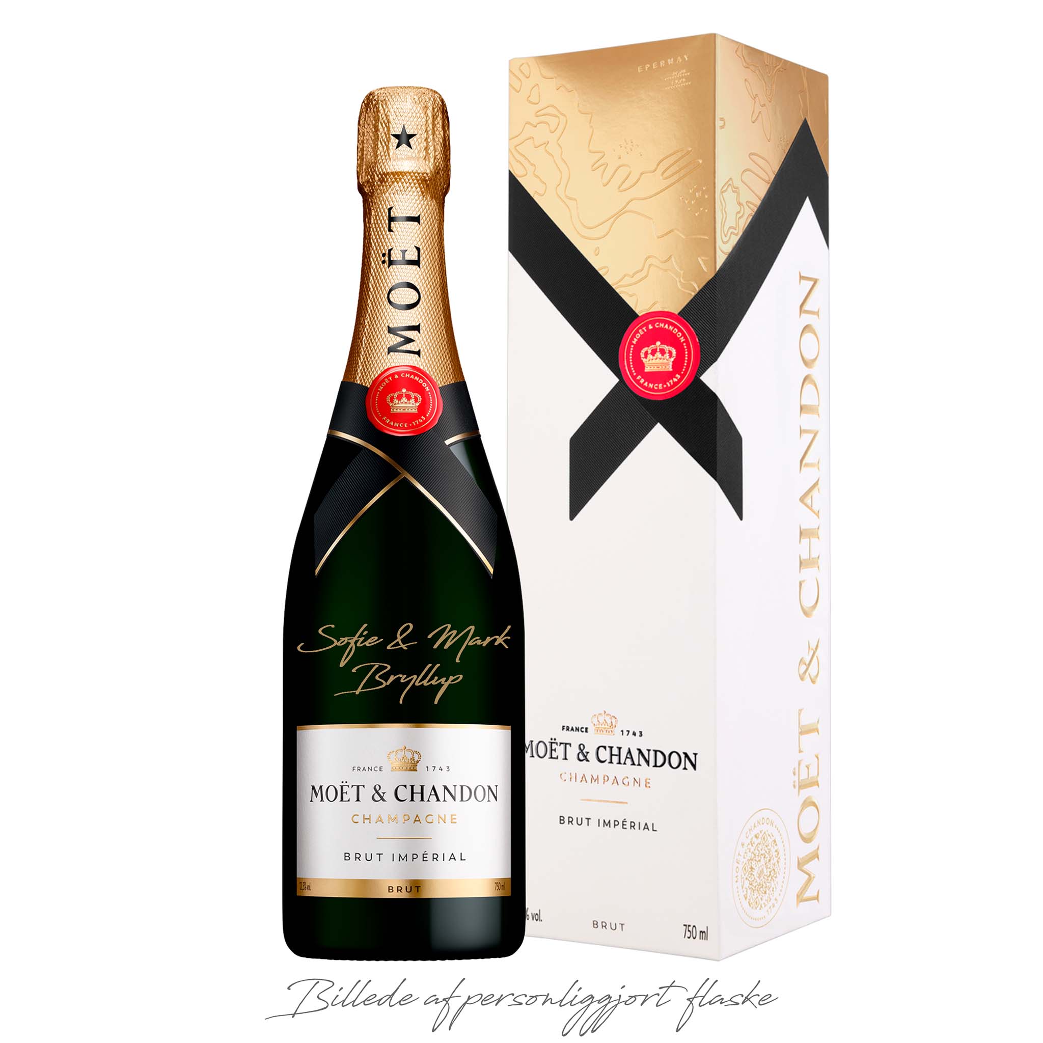 Personliggør Moët & Chandon Brut Impérial NV 75 cl. med gaveæske