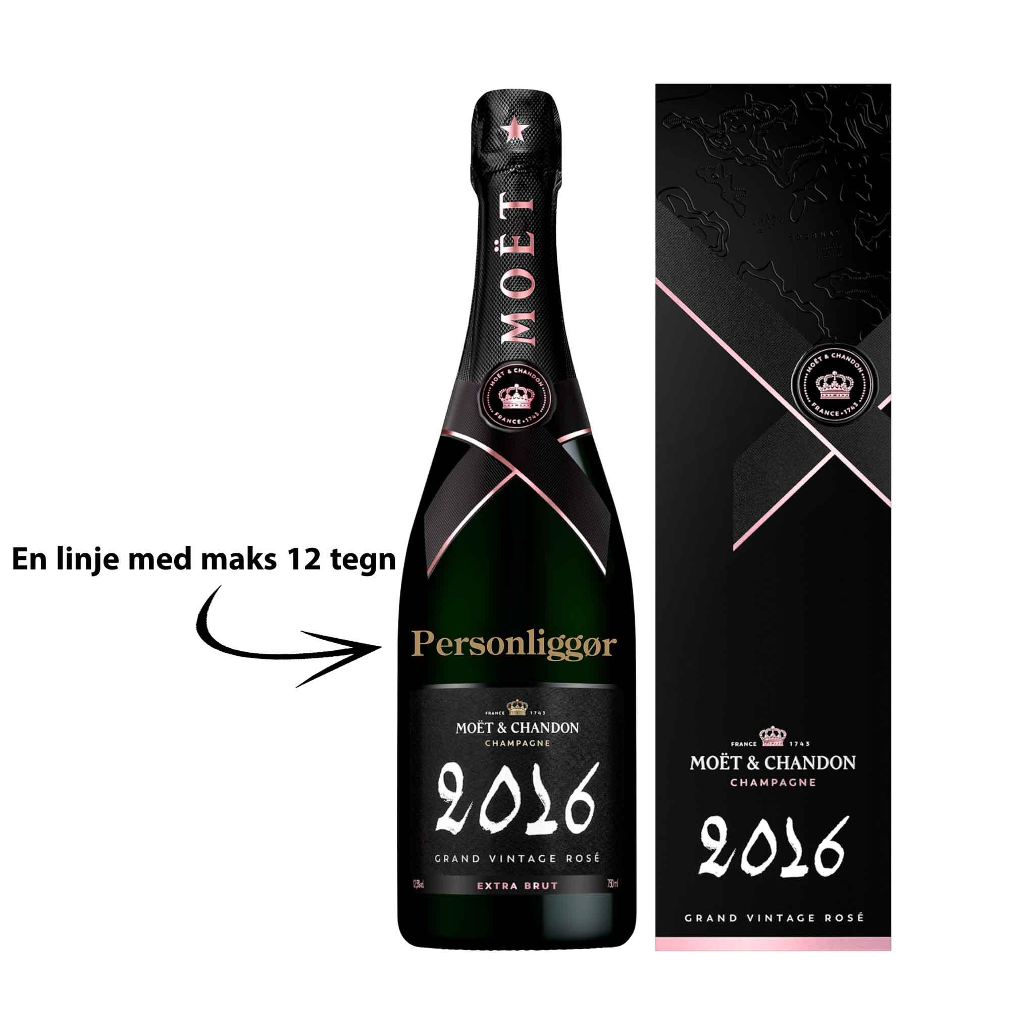 Moët & Chandon Personliggør Moët & Chandon Grand Vintage 2016 Rosé 75 cl. med gaveæske - PremiumBottles