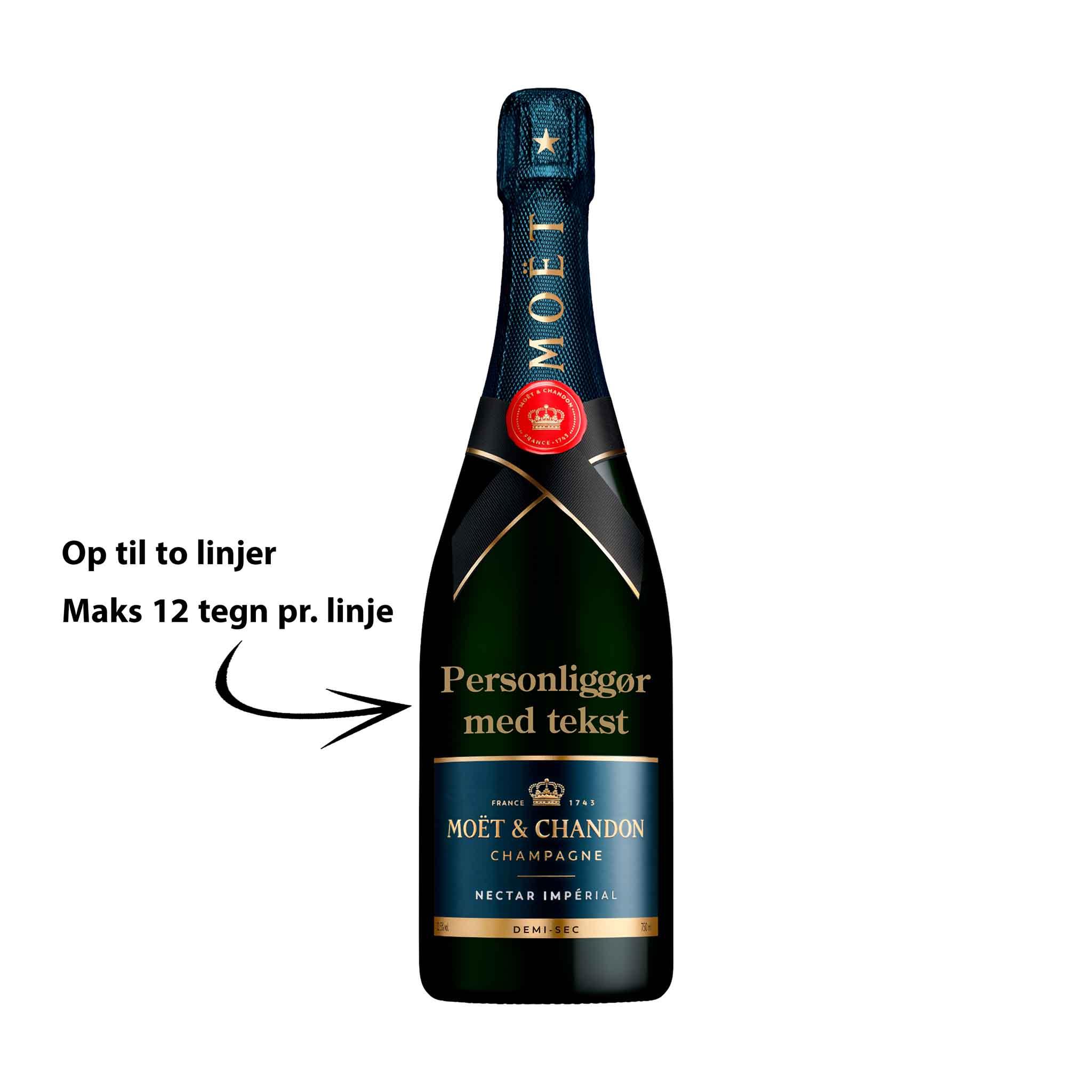 Moët & Chandon Personliggør Moët & Chandon Nectar Impérial NV Demi - Sec 75 cl. - PremiumBottles