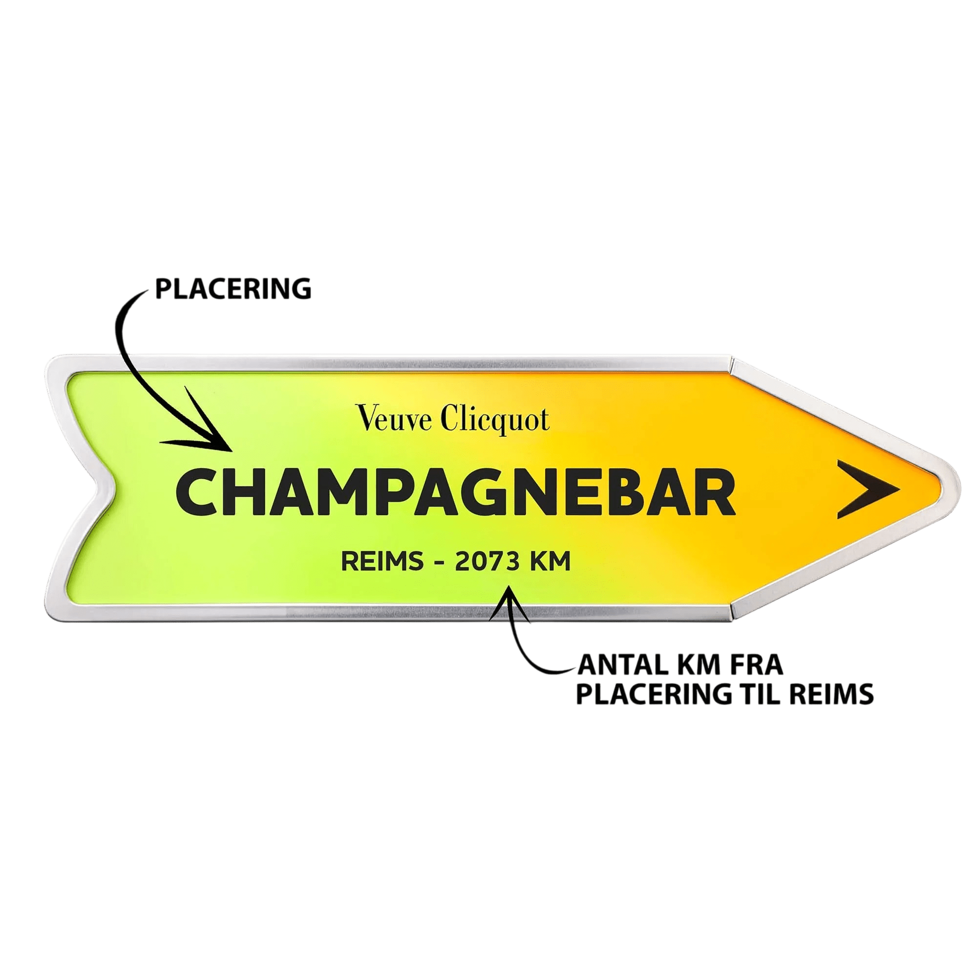 Veuve Clicquot Veuve Clicquot Yellow Label Brut NV 75 cl. Personliggør Green Arrow Tin kasse - PremiumBottles