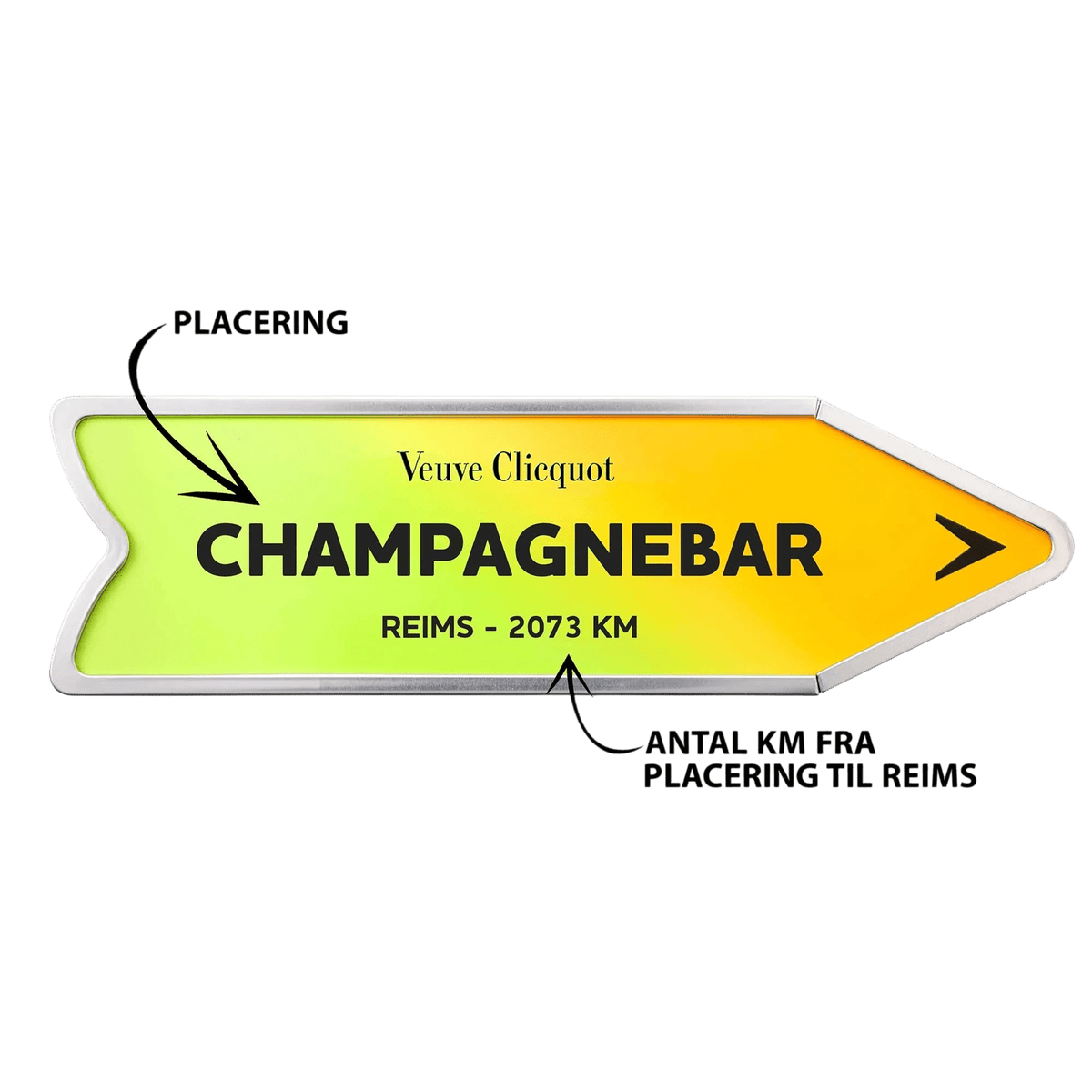 Veuve Clicquot Veuve Clicquot Yellow Label Brut NV 75 cl. Personliggør Green Arrow Tin kasse - PremiumBottles