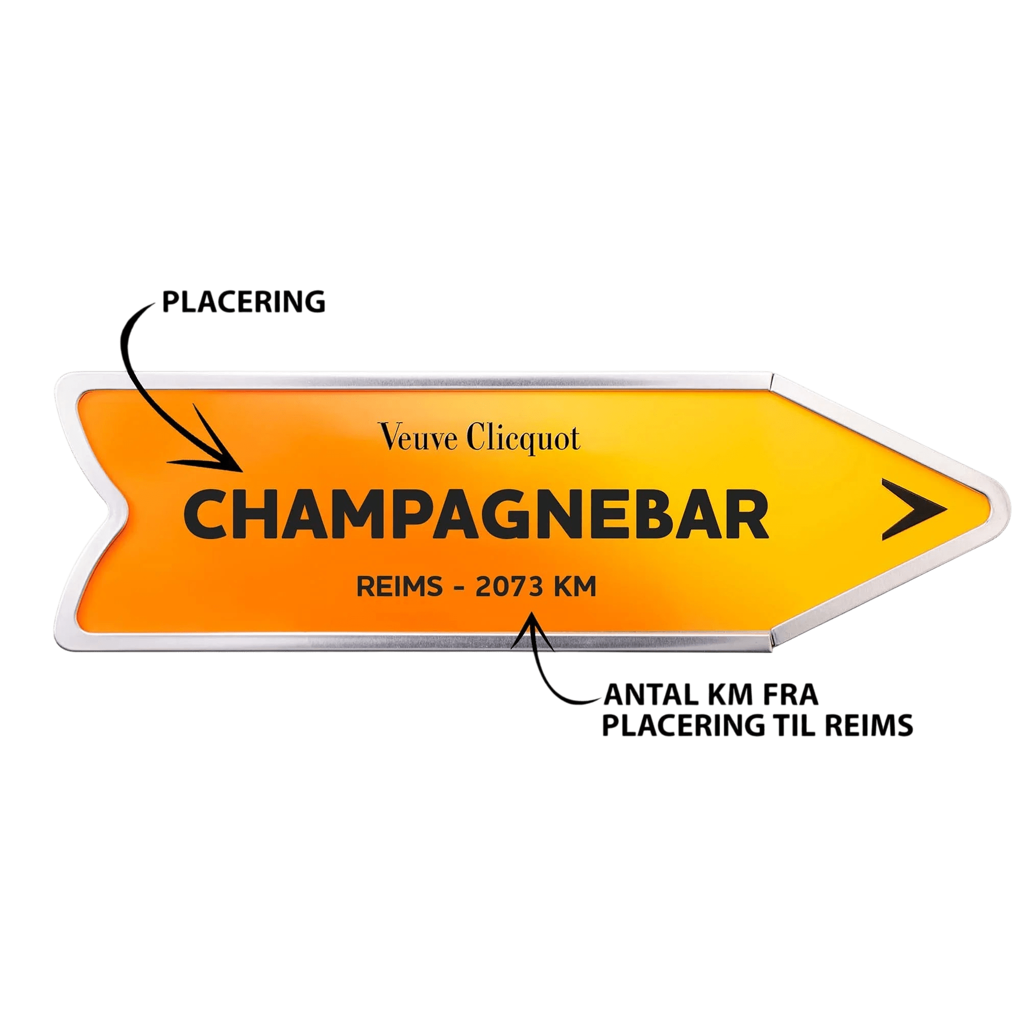 Veuve Clicquot Veuve Clicquot Yellow Label Brut NV 75 cl. Personliggør Orange Arrow Tin kasse - PremiumBottles