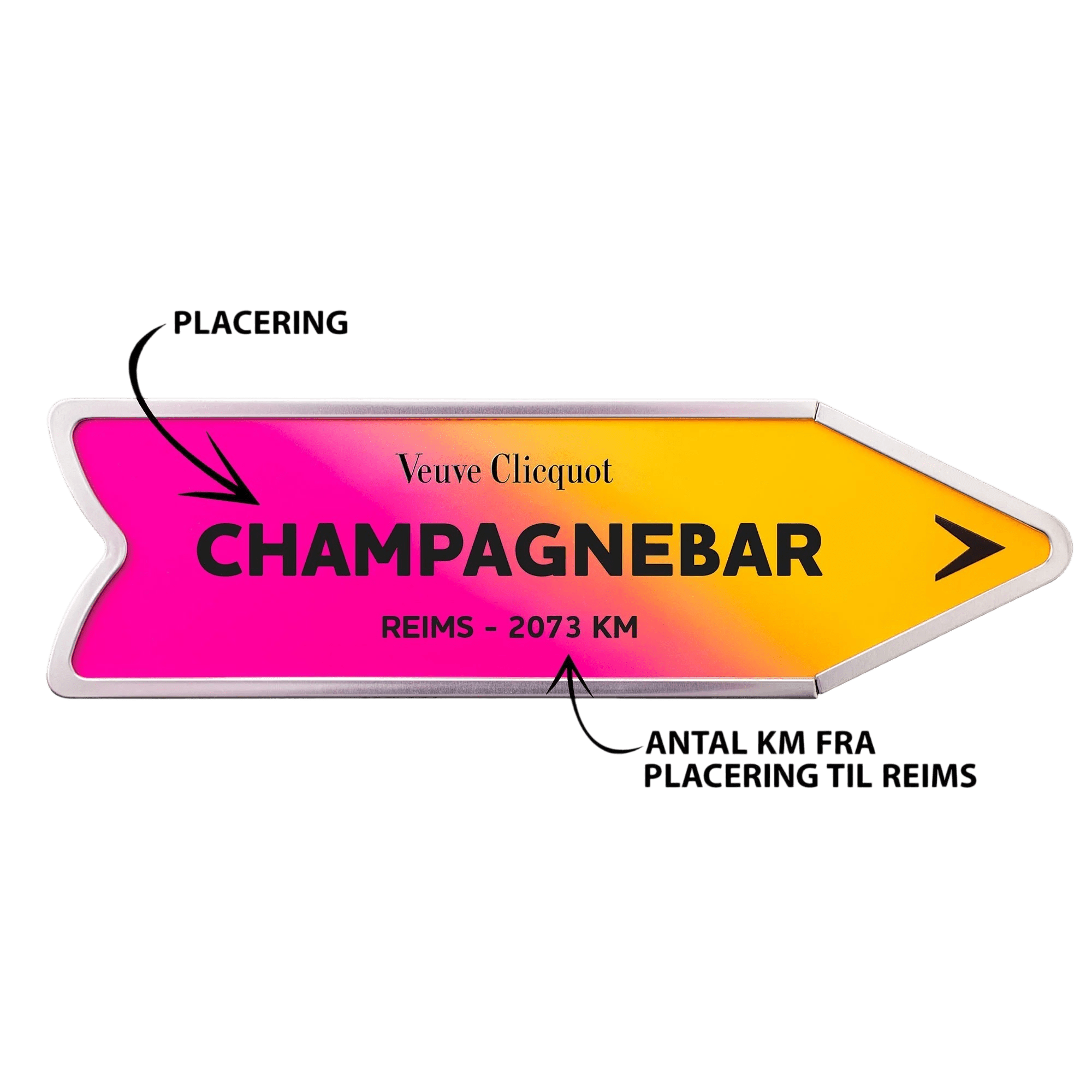 Veuve Clicquot Veuve Clicquot Rosé 75 cl. Personliggør Pink Arrow Tin kasse - PremiumBottles