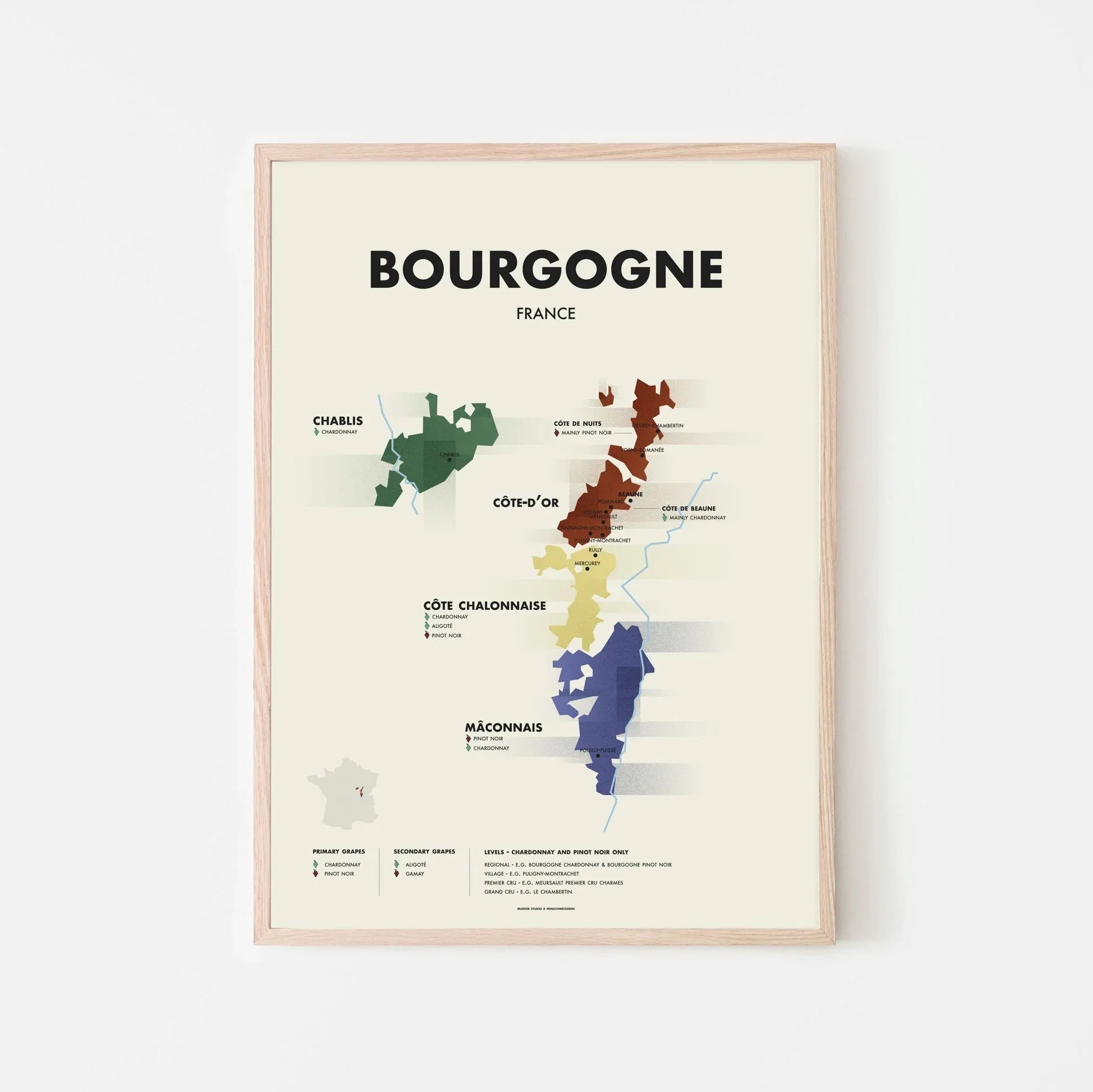 Rasmus Palsgård Art by Feinschmeckeren: Bourgogne Plakat 50x70 cm. - PremiumBottles
