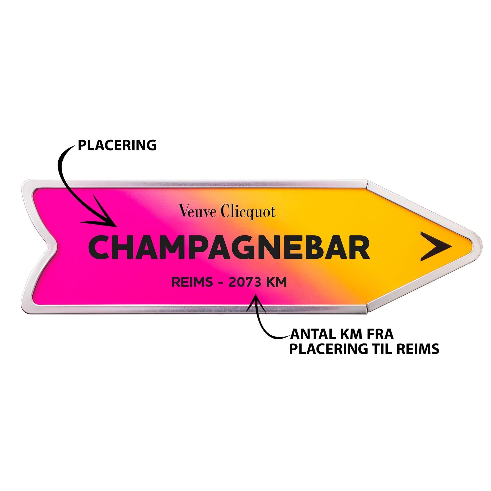 Veuve Clicquot Veuve Clicquot Rosé 75 cl. Personliggør Pink Arrow Tin kasse - PremiumBottles