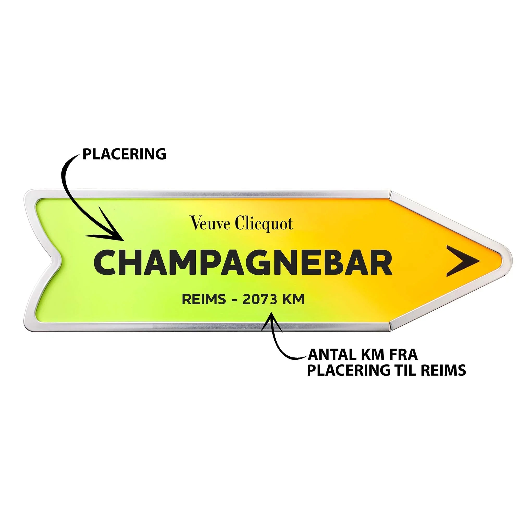 Veuve Clicquot Veuve Clicquot Yellow Label Brut NV 75 cl. Personliggør Green Arrow Tin kasse - PremiumBottles