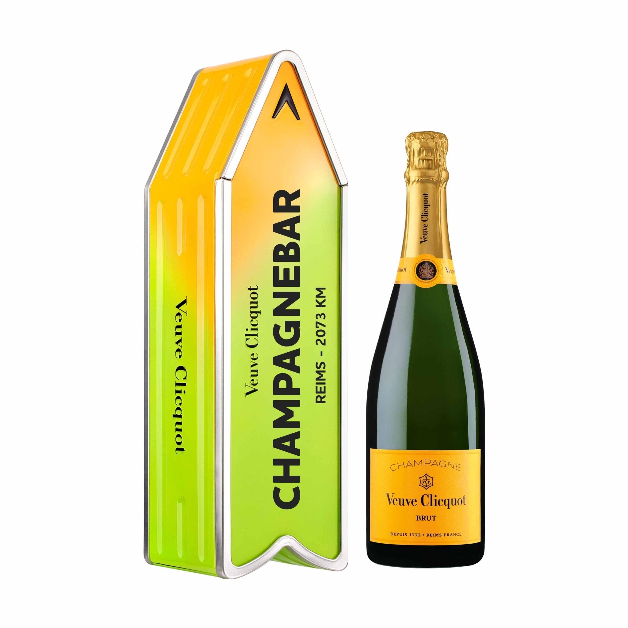 Veuve Clicquot Veuve Clicquot Yellow Label Brut NV 75 cl. Personliggør Green Arrow Tin kasse - PremiumBottles
