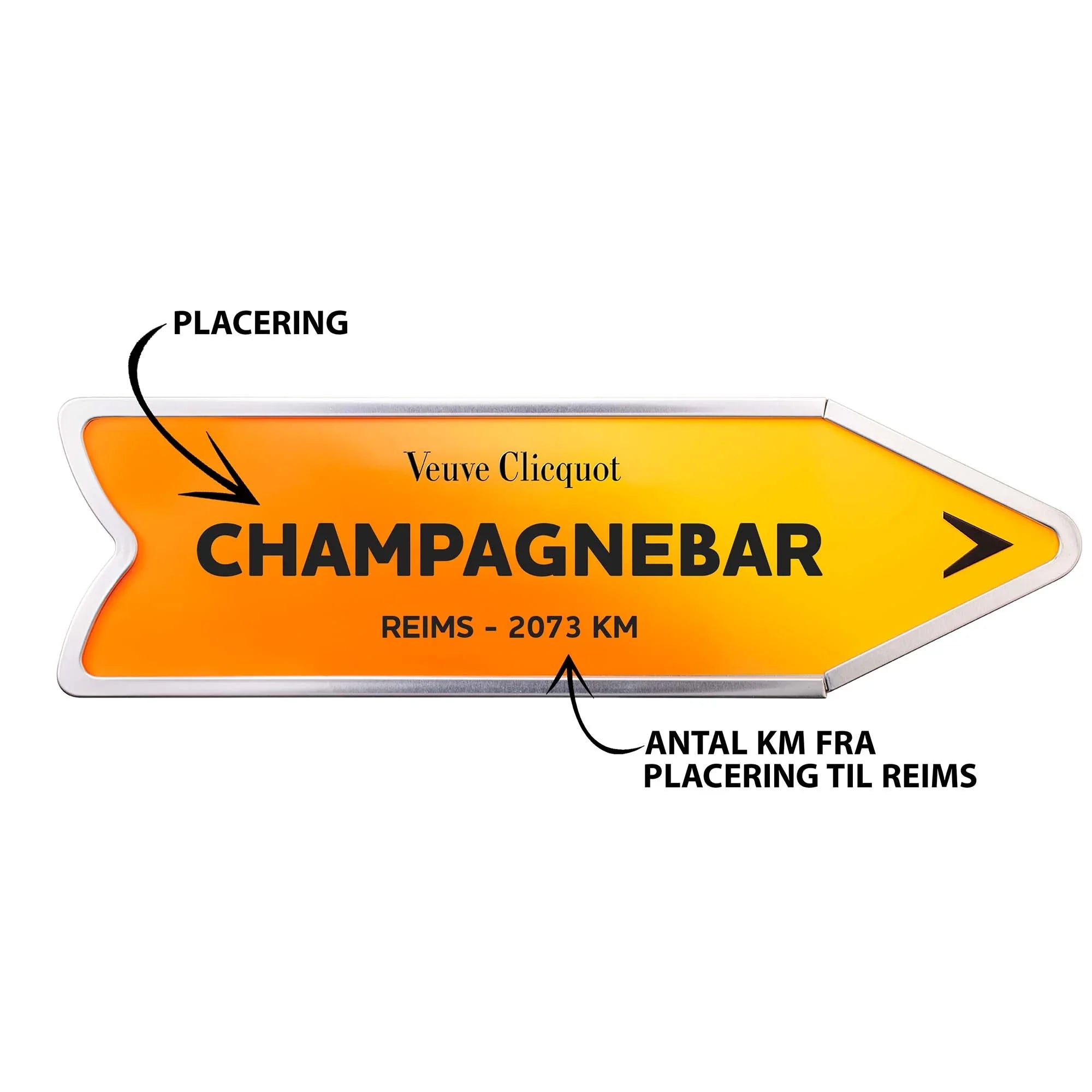 Veuve Clicquot Veuve Clicquot Yellow Label Brut NV 75 cl. Personliggør Orange Arrow Tin kasse - PremiumBottles