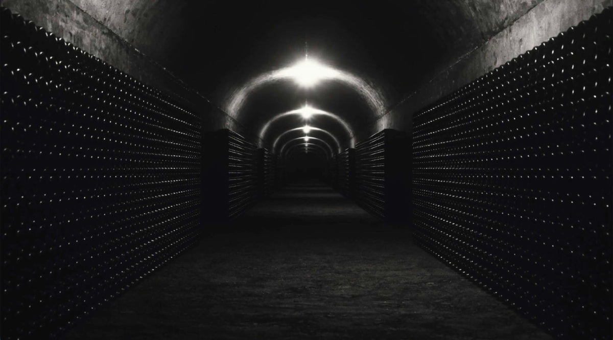 Billede fra kældrene hos Dom Pérignon