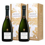 2 x Bollinger La Grande Année 2015 i Original Wooden Case gaveæske 75 cl.