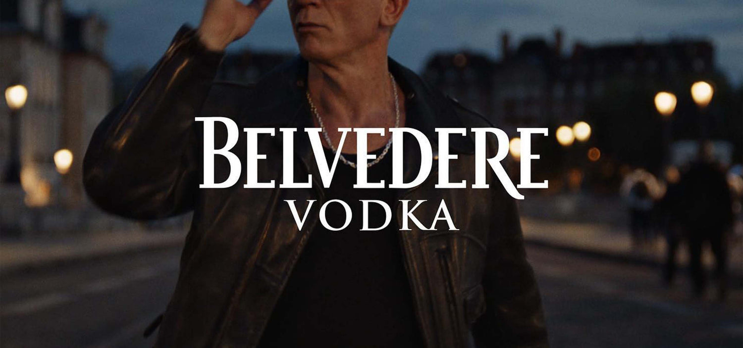 Belvedere Vodka bannerbillede med mand i sort læderjakke og halskæde