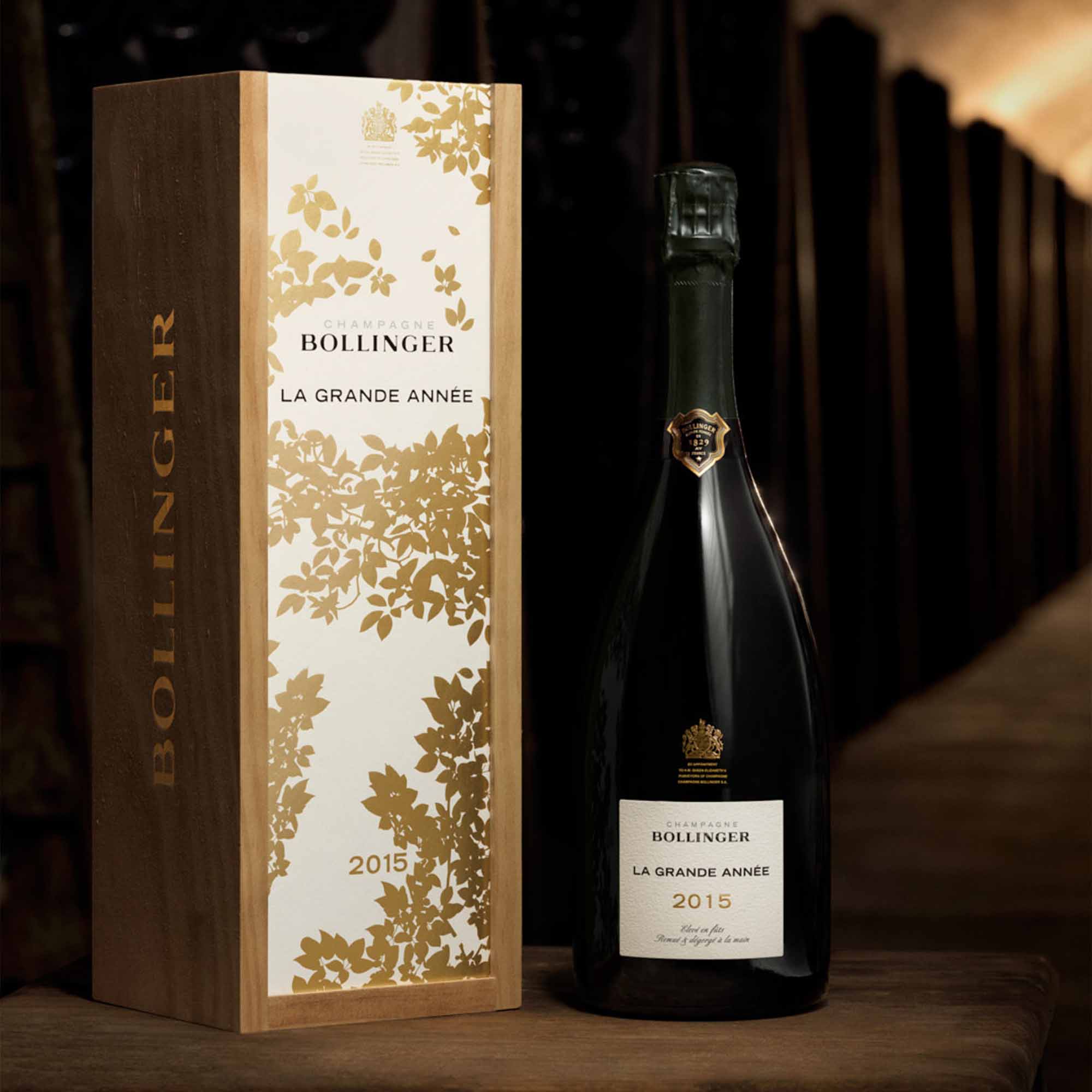 Bollinger La Grande Année 2015 i Original Wooden Case gaveæske 75 cl.