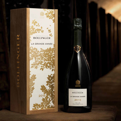 Bollinger La Grande Année 2015 i Original Wooden Case gaveæske 75 cl.