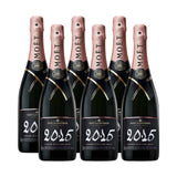 6 x Moët & Chandon Grand Vintage 2015 Rosé Extra Brut 75 cl. (Kassekøb)
