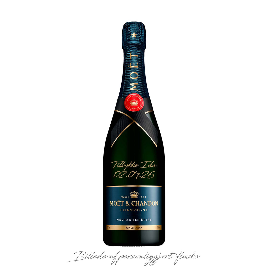 Personliggør Moët &amp; Chandon Nectar Impérial NV Demi-Sec 75 cl.