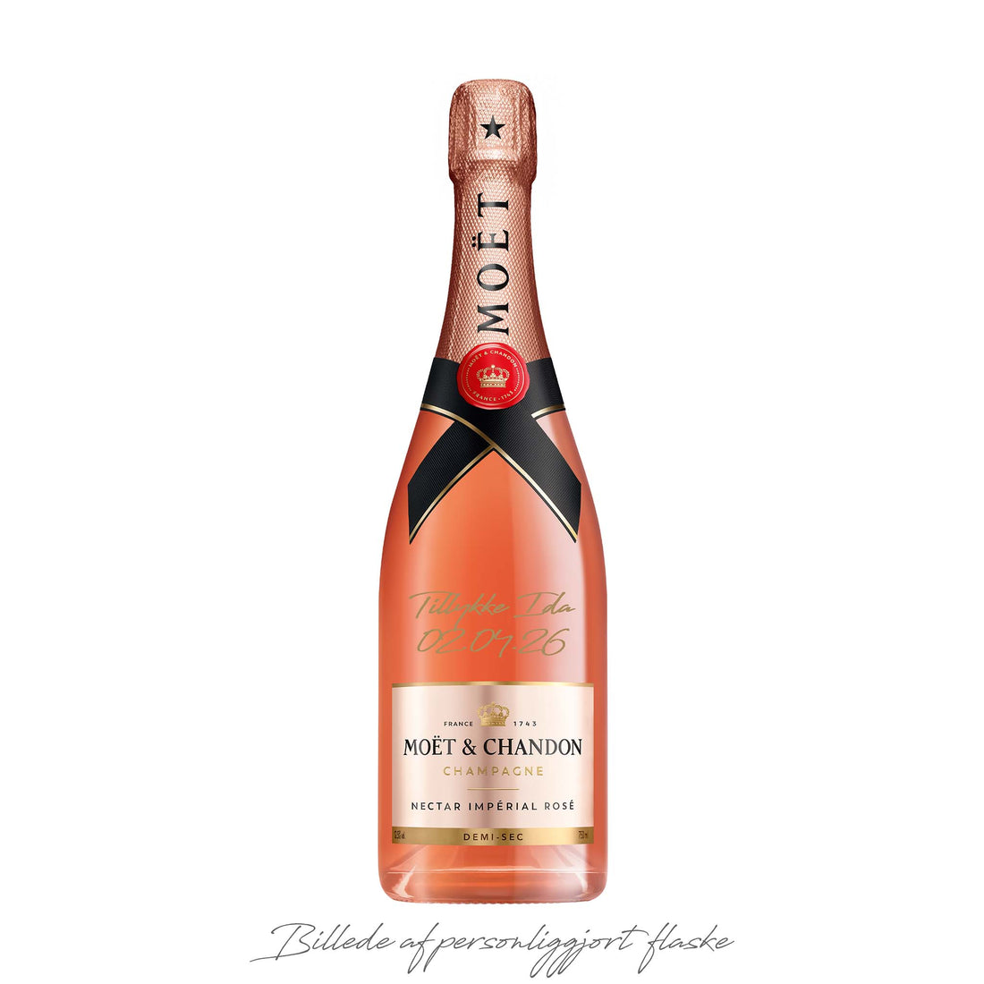 Personliggør Moët &amp; Chandon Nectar Impérial Rosé NV Demi-Sec 75 cl.