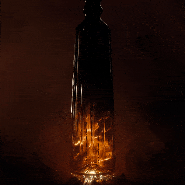 Volcán de mi Tierra X.A. Tequila flaske, sort med LED-lys ved bunden