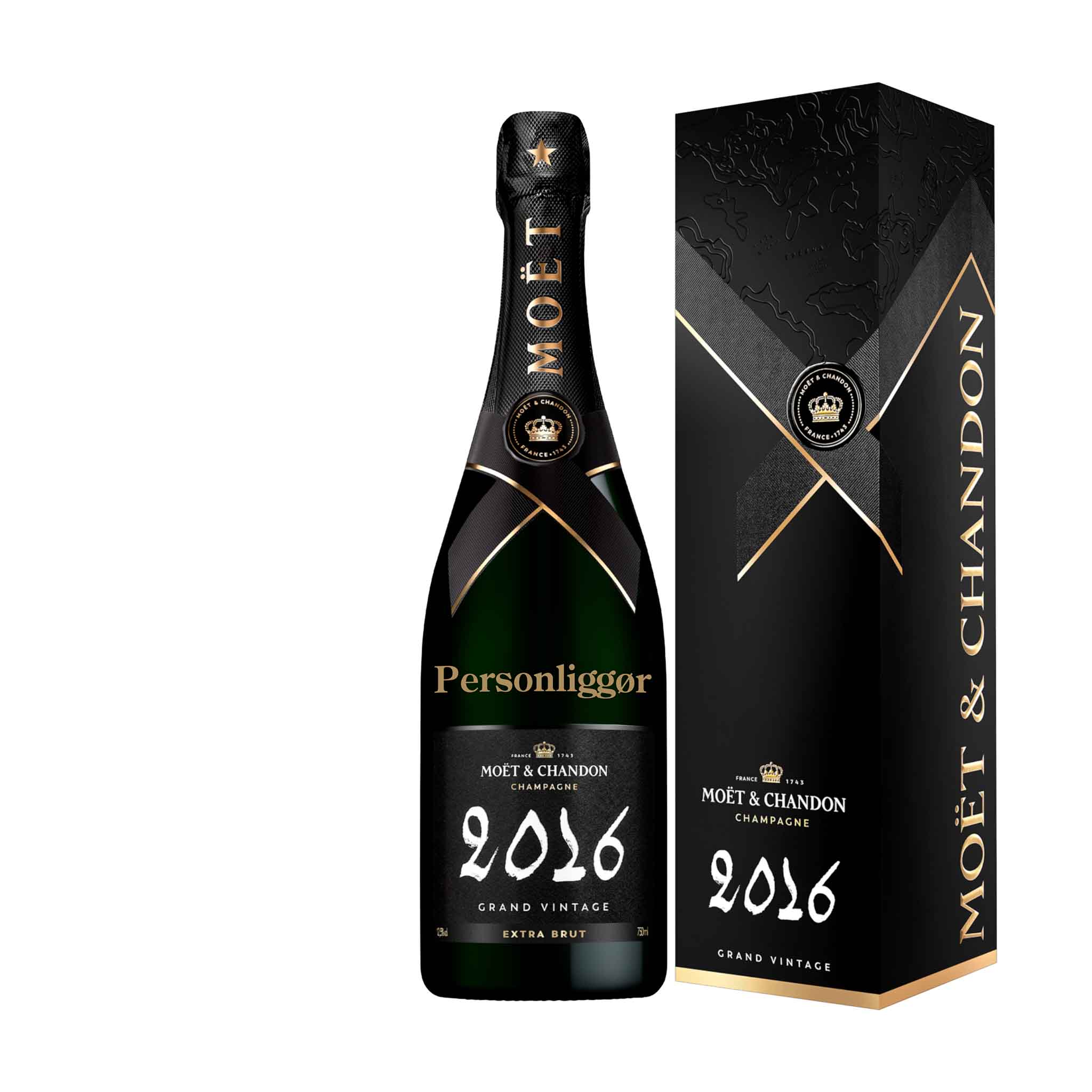 Personliggør Moët & Chandon Grand Vintage 2016 75 cl. med gaveæske