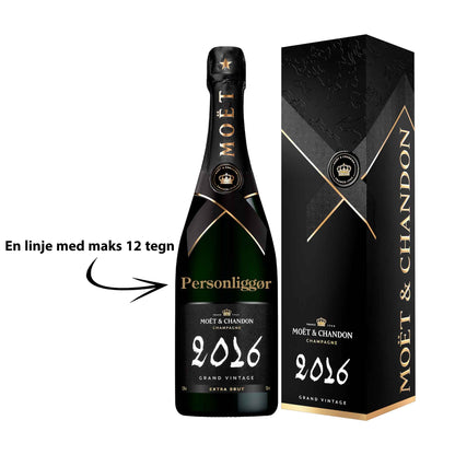 Personliggør Moët &amp; Chandon Grand Vintage 2016 75 cl. med gaveæske