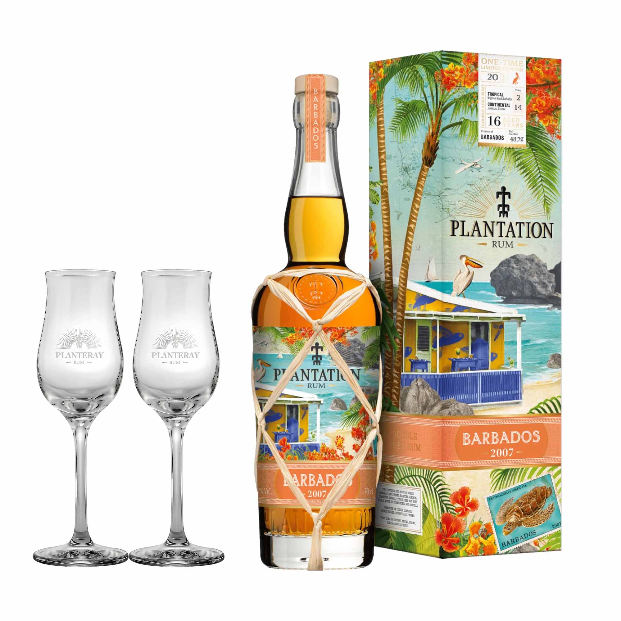 Plantation Barbados Vintage 2007 Bottled 2023 Rum, 70 cl. 48,7% med gaveæske
