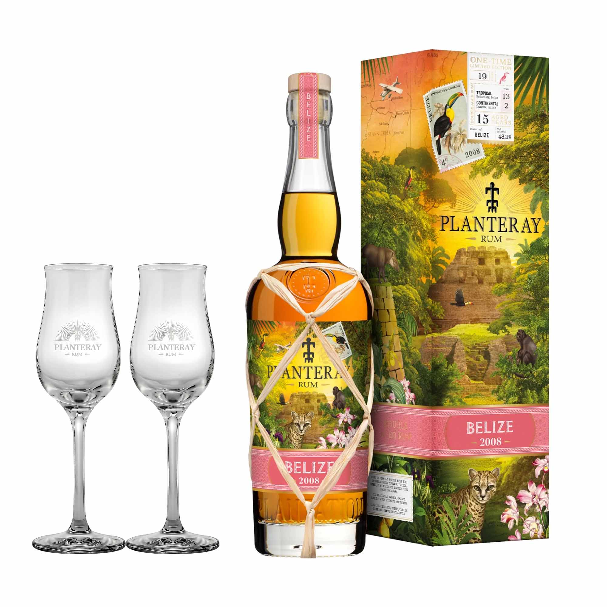 Planteray Belize Vintage 2008 Bottled 2023 Rum, 70 cl. 48,3% med gaveæske
