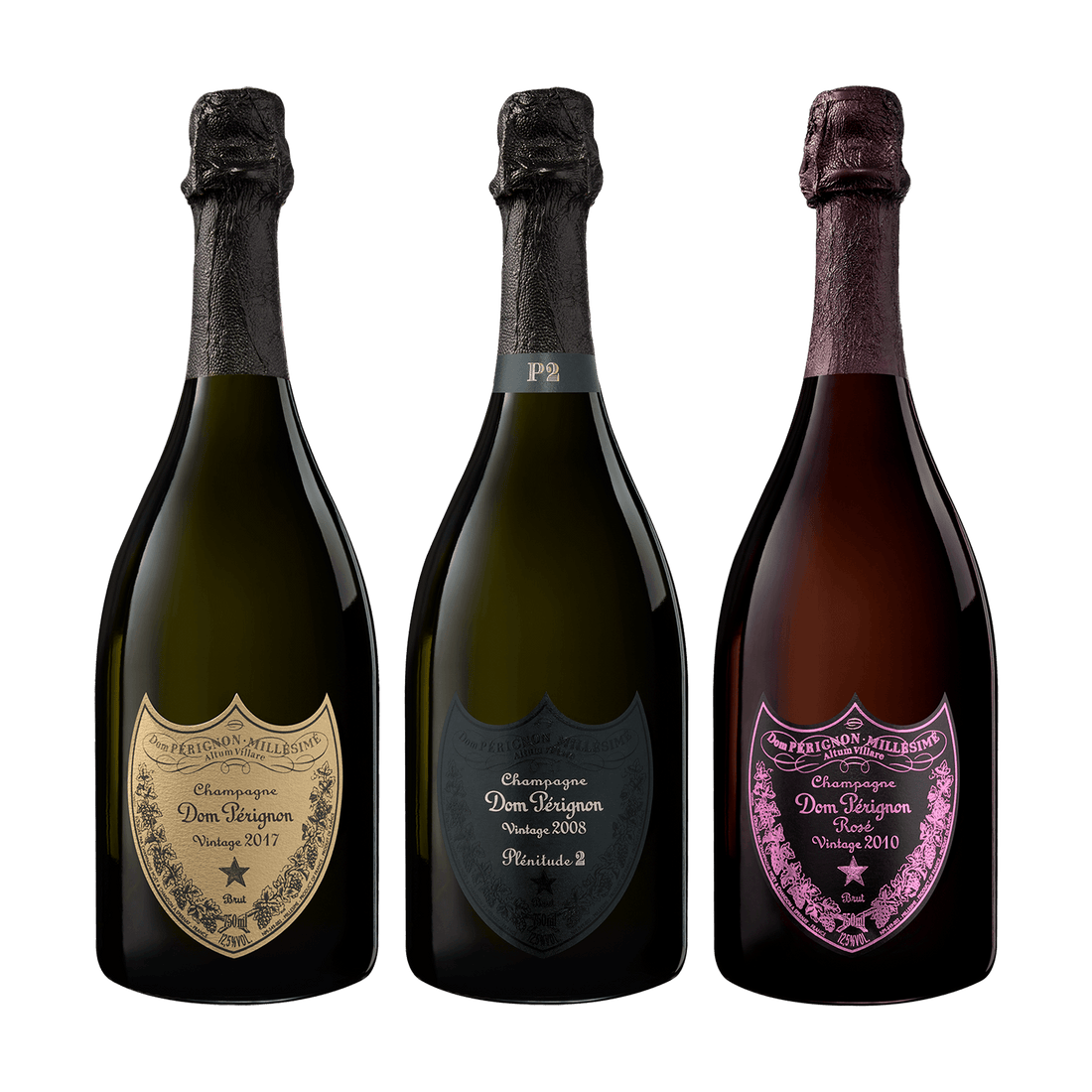 Champagne Dom Pérignon Trio, P1 2017, P2 2008 &amp; Rosé 2010
