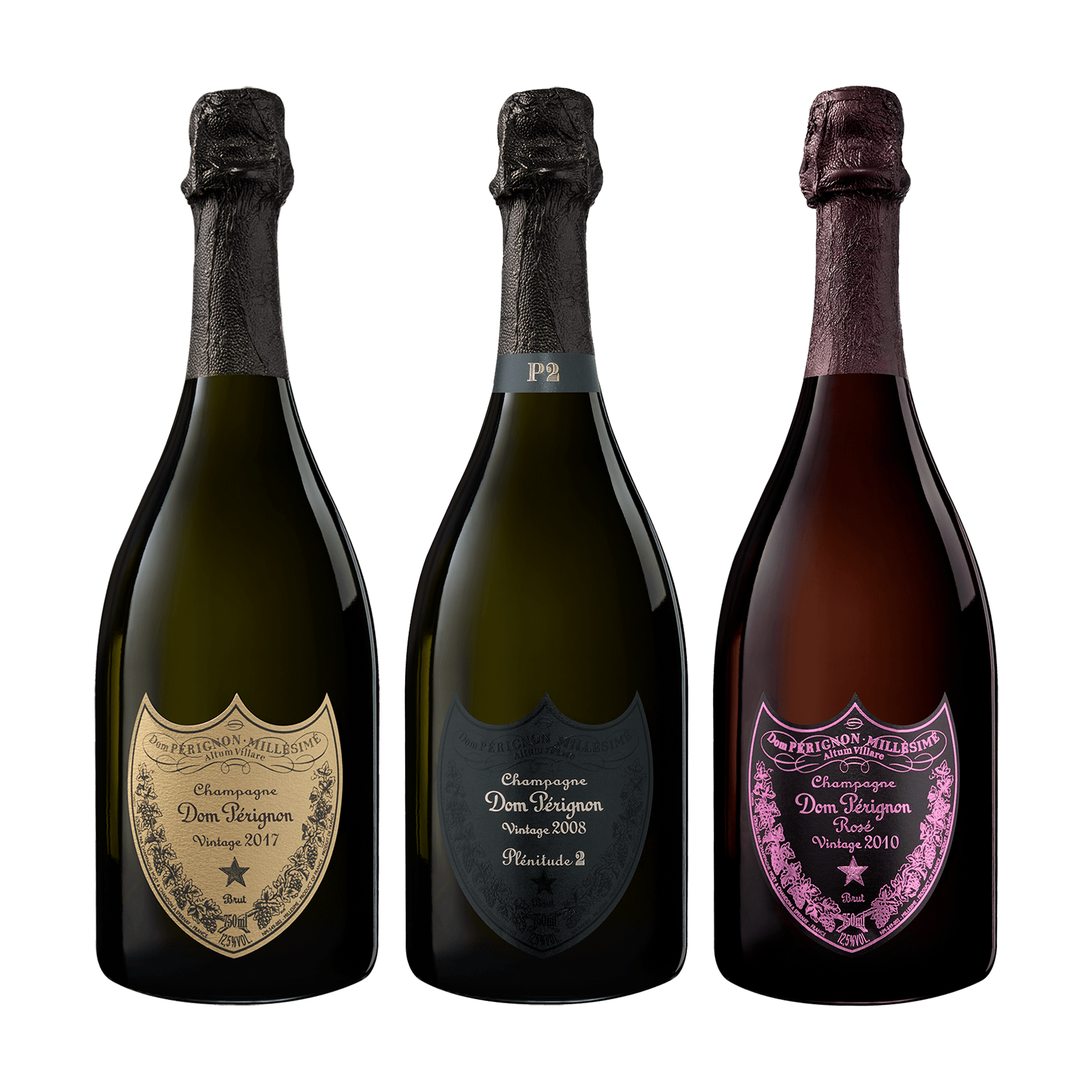 Champagne Dom Pérignon Trio, P1 2017, P2 2008 &amp; Rosé 2010