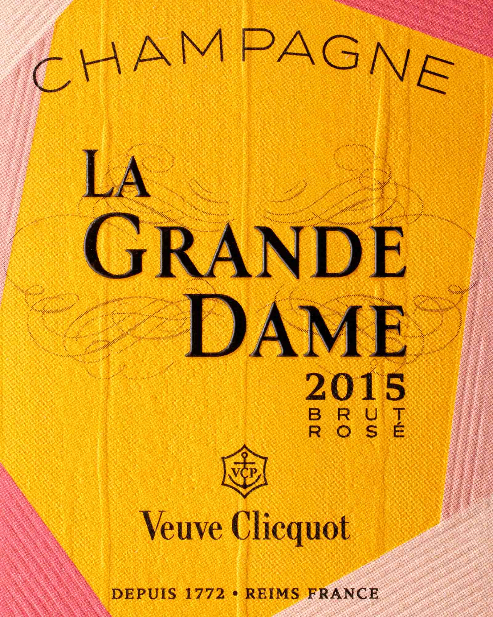 Veuve Clicquot La Grande Dame Rosé 2015 champagne etiket