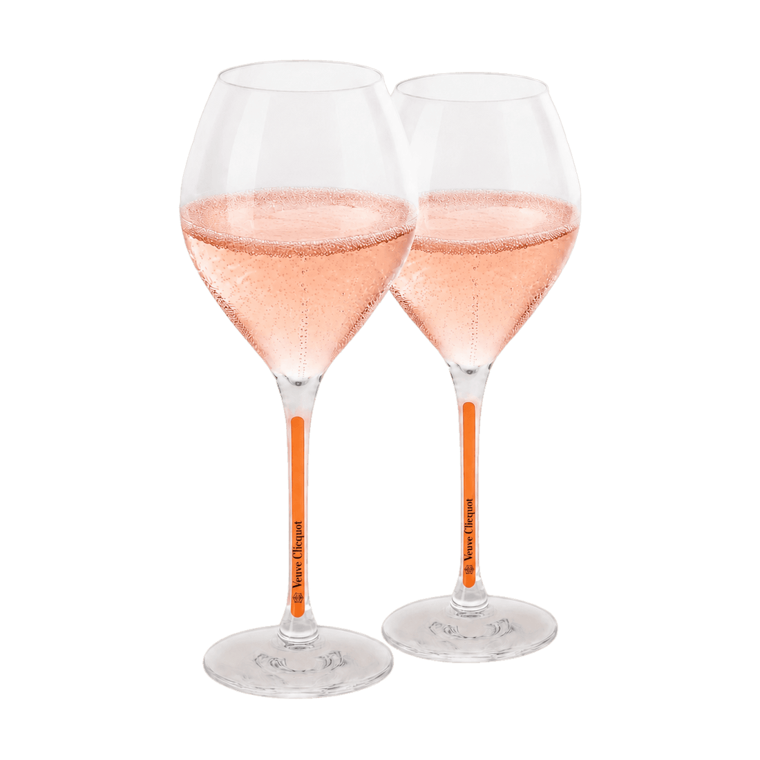 Champagne Veuve Clicquot Rosé 75 cl. (4 stk. + 2 Veuve Clicquot glas)