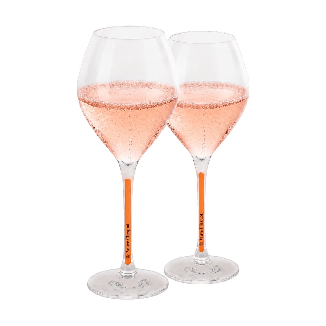 Champagne Veuve Clicquot Rosé 75 cl. (4 stk. + 2 Veuve Clicquot glas)
