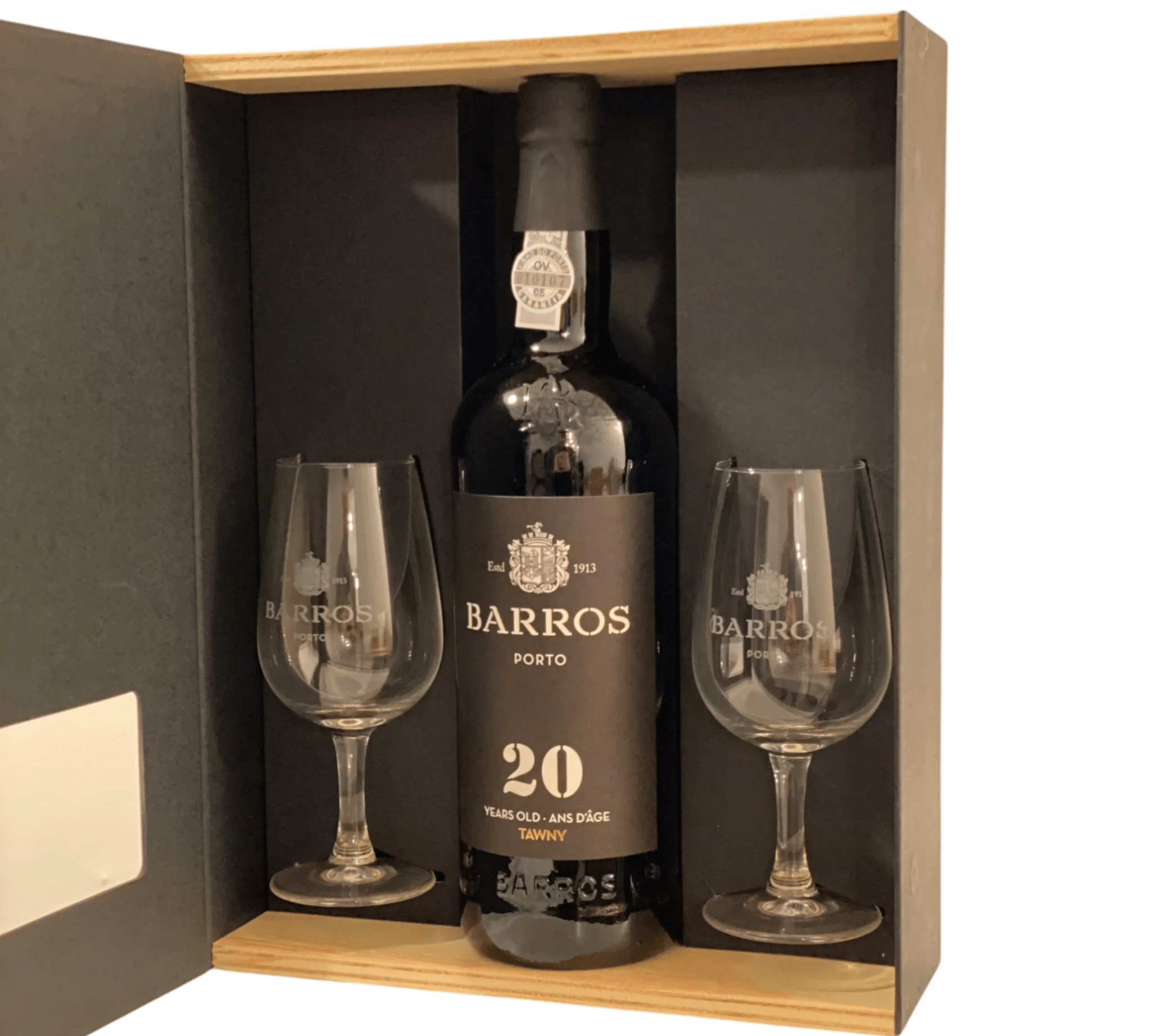 Barros Barros 20 Years Tawny Port Gaveæske med 2 glas - PremiumBottles