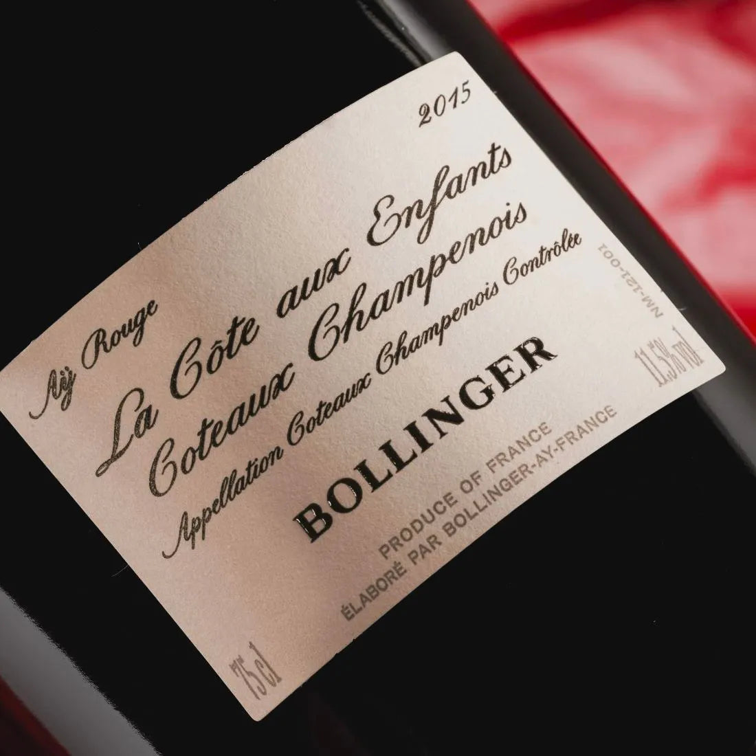Bollinger La Côte aux Enfants 2019 – Coteaux Champenois Rouge 75 cl.