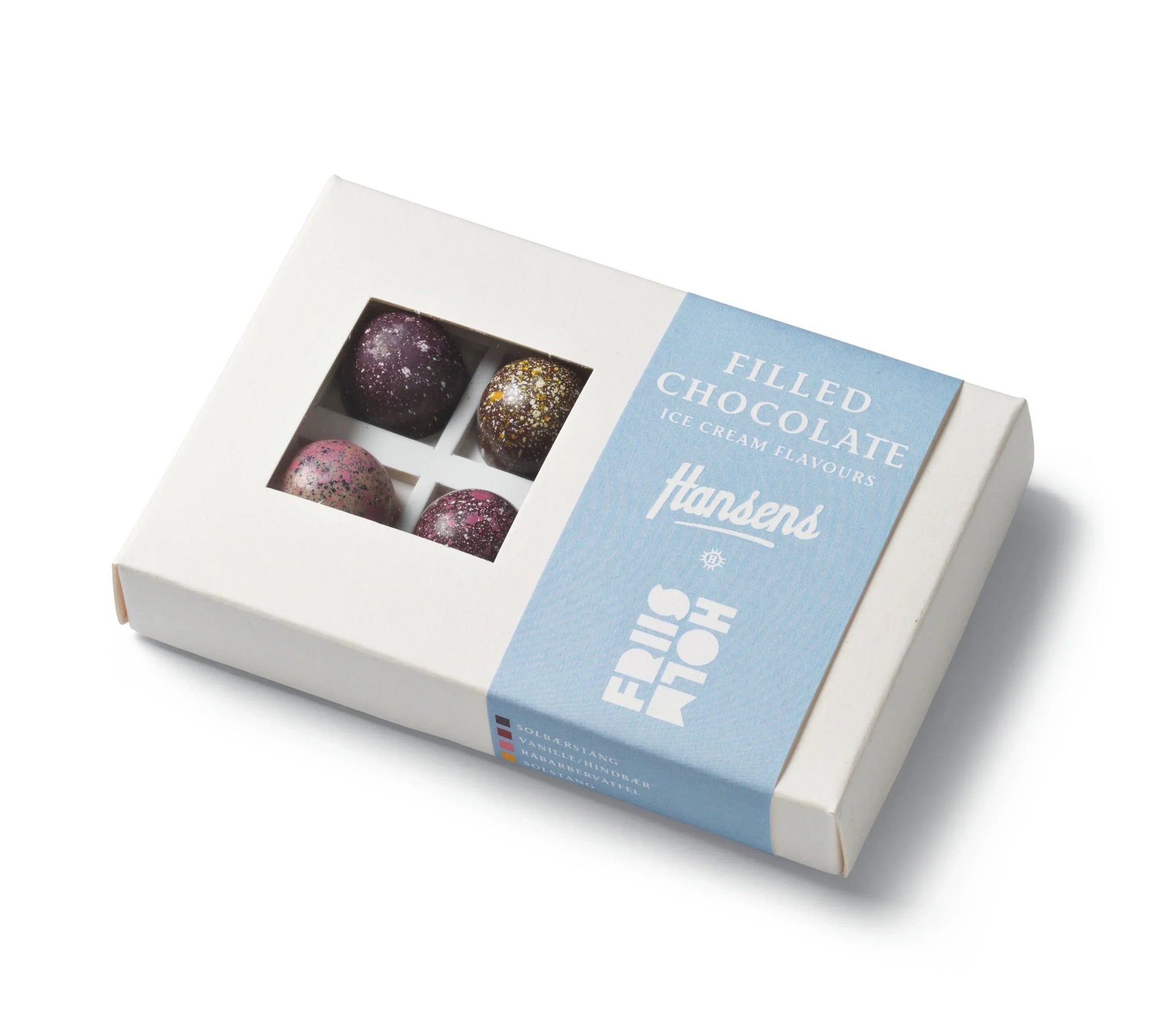 Friis - Holm Friis - Holm Fyldte Chokolader: Hansens, 8 stk. - PremiumBottles