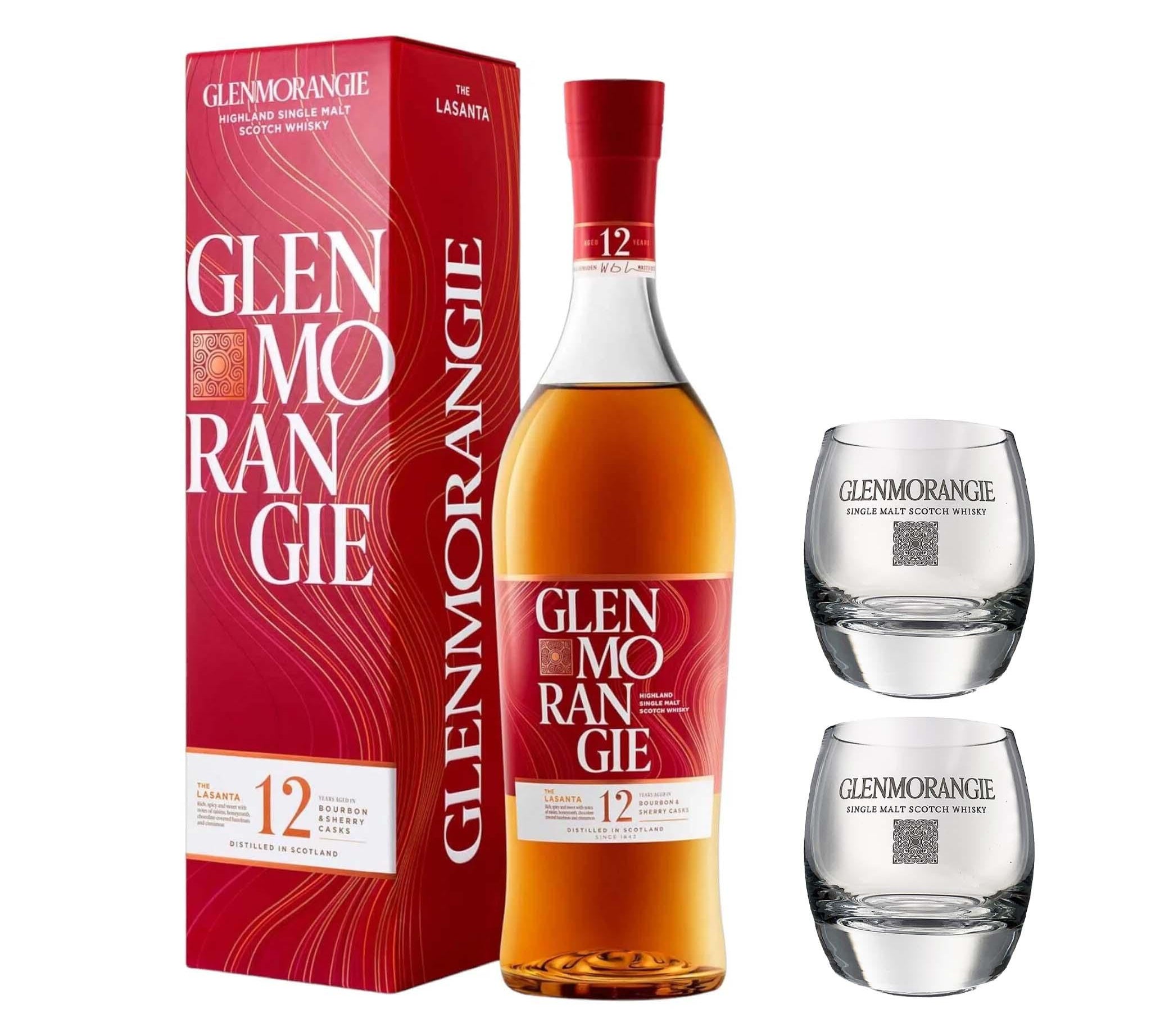Glenmorangie Glenmorangie Lasanta Sherry cask 70 cl. 43% med gaveæske (inkl. to glas) - PremiumBottles