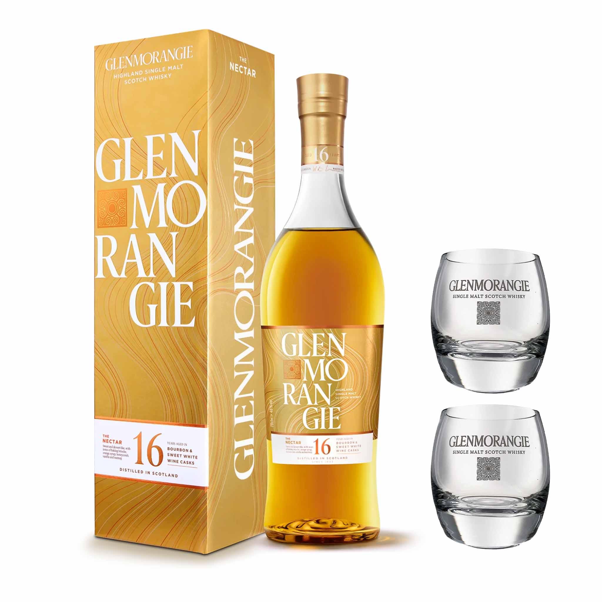 Glenmorangie Glenmorangie Nectar D'Or Sauternes Cask 70 cl. 46% med gaveæske (inkl. to glas) - PremiumBottles