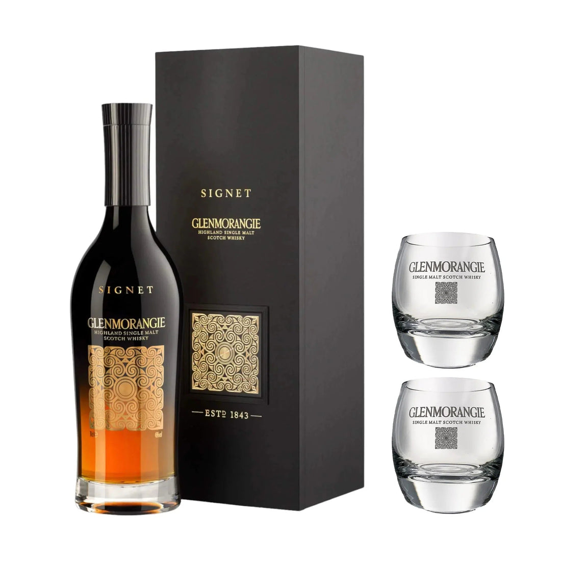 Glenmorangie Glenmorangie Signet 70 cl. 46% med gaveæske (inkl. to glas) - PremiumBottles