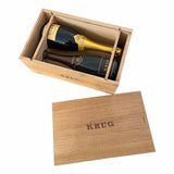 Krug Duo Wooden box with engraved Krug logos (2 x 75 cl.)