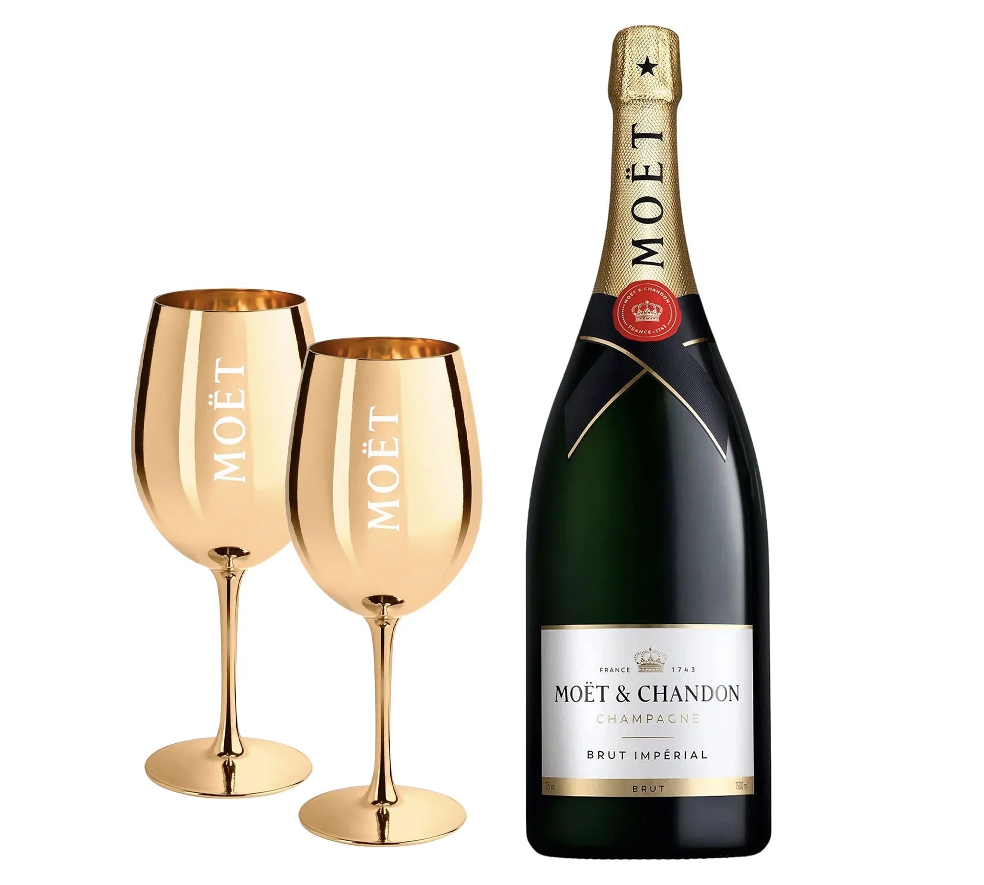 Moët & Chandon Moët & Chandon Brut Impérial NV Magnum 150 cl. inkl. to Gyldne MOËT glas - PremiumBottles