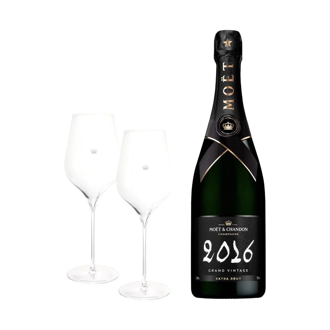 Moët &amp; Chandon Moët &amp; Chandon Grand Vintage 2016 75 cl. inkl. to MOËT Signature Glas - PremiumBottles