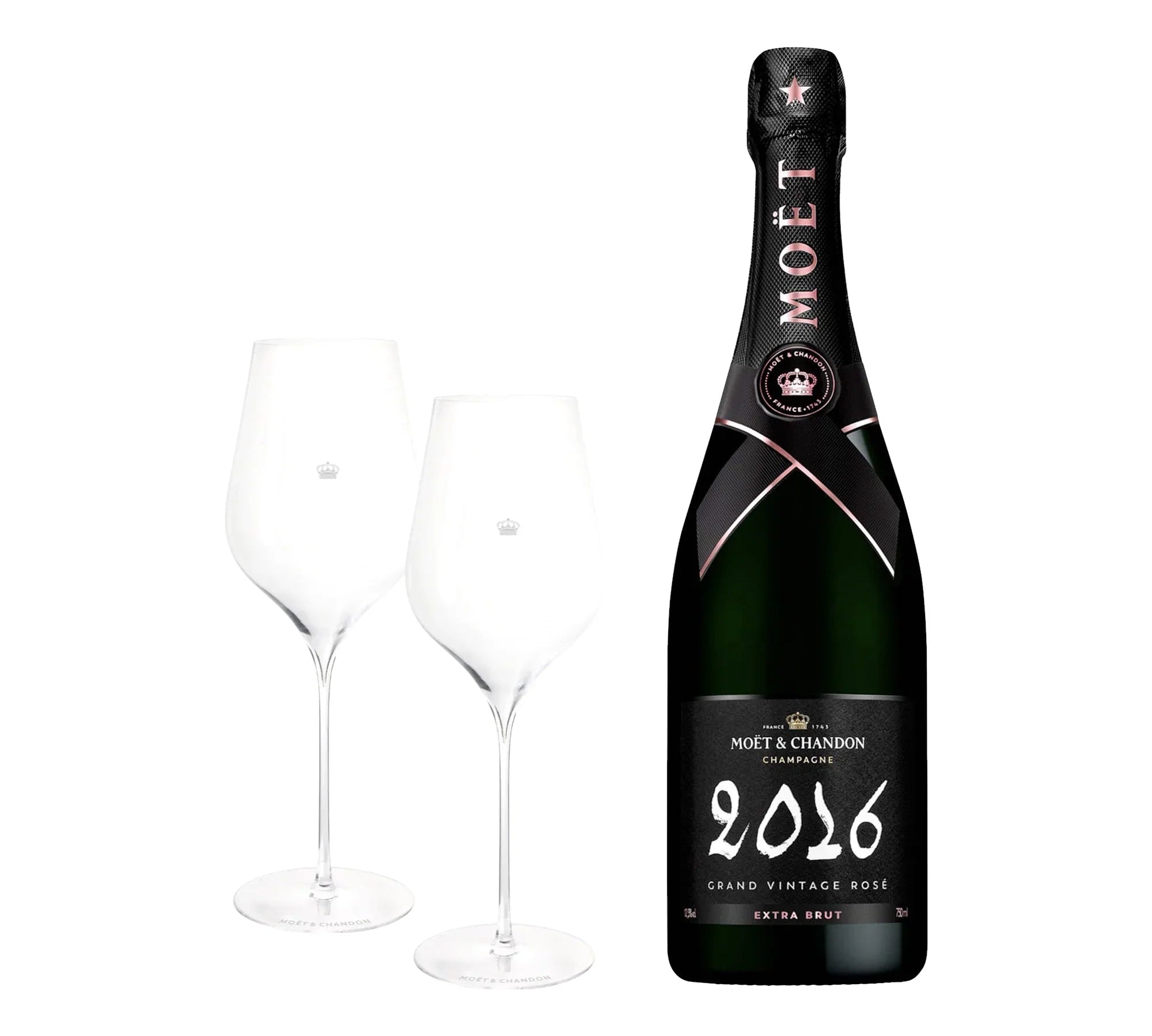 Moët & Chandon Moët & Chandon Grand Vintage 2016 Rosé 75 cl. inkl. to MOËT Signature Glas - PremiumBottles