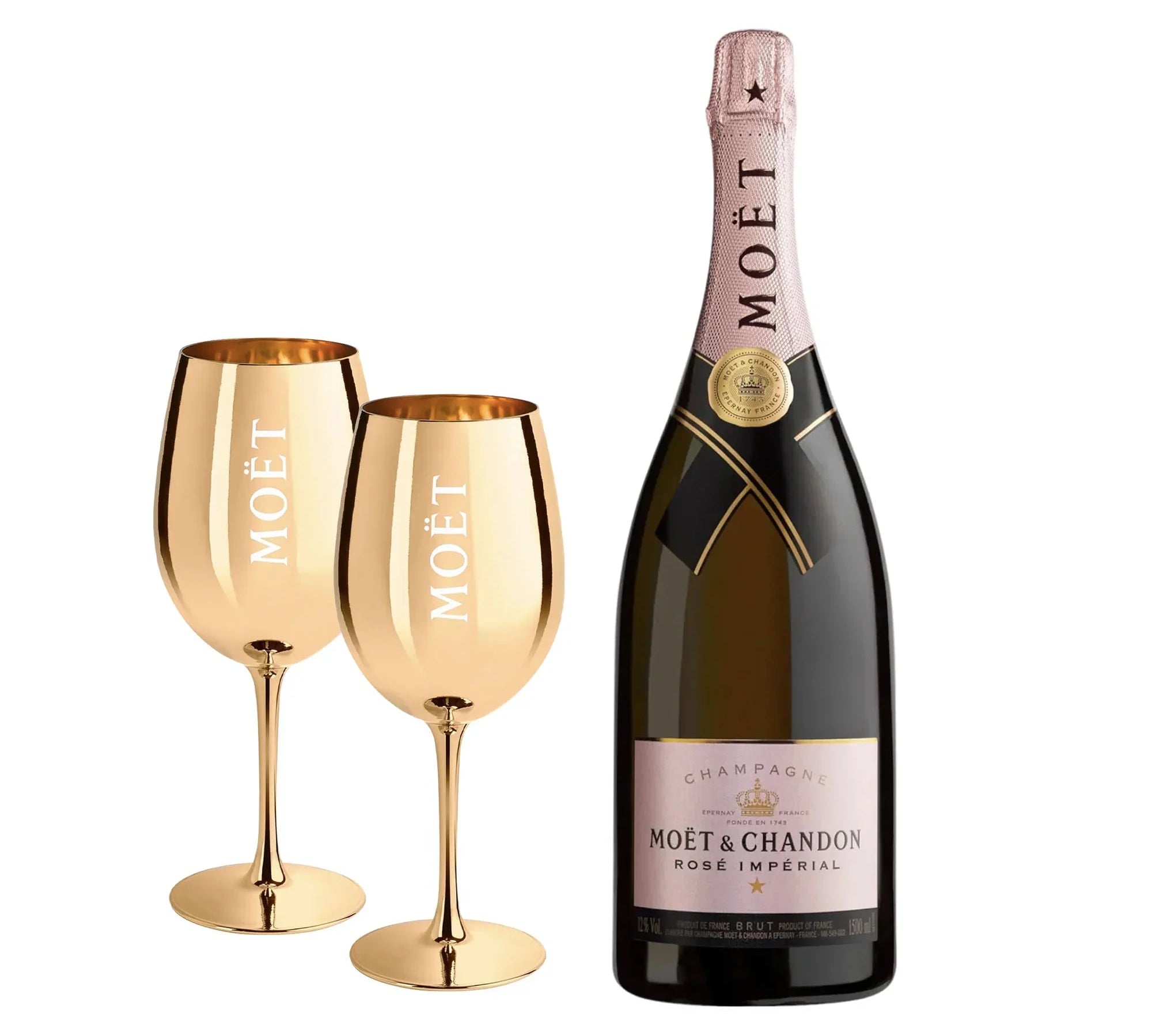 Moët & Chandon Moët & Chandon Rose Imperial Brut NV Magnum 150 cl. inkl. to Gyldne MOËT glas - PremiumBottles