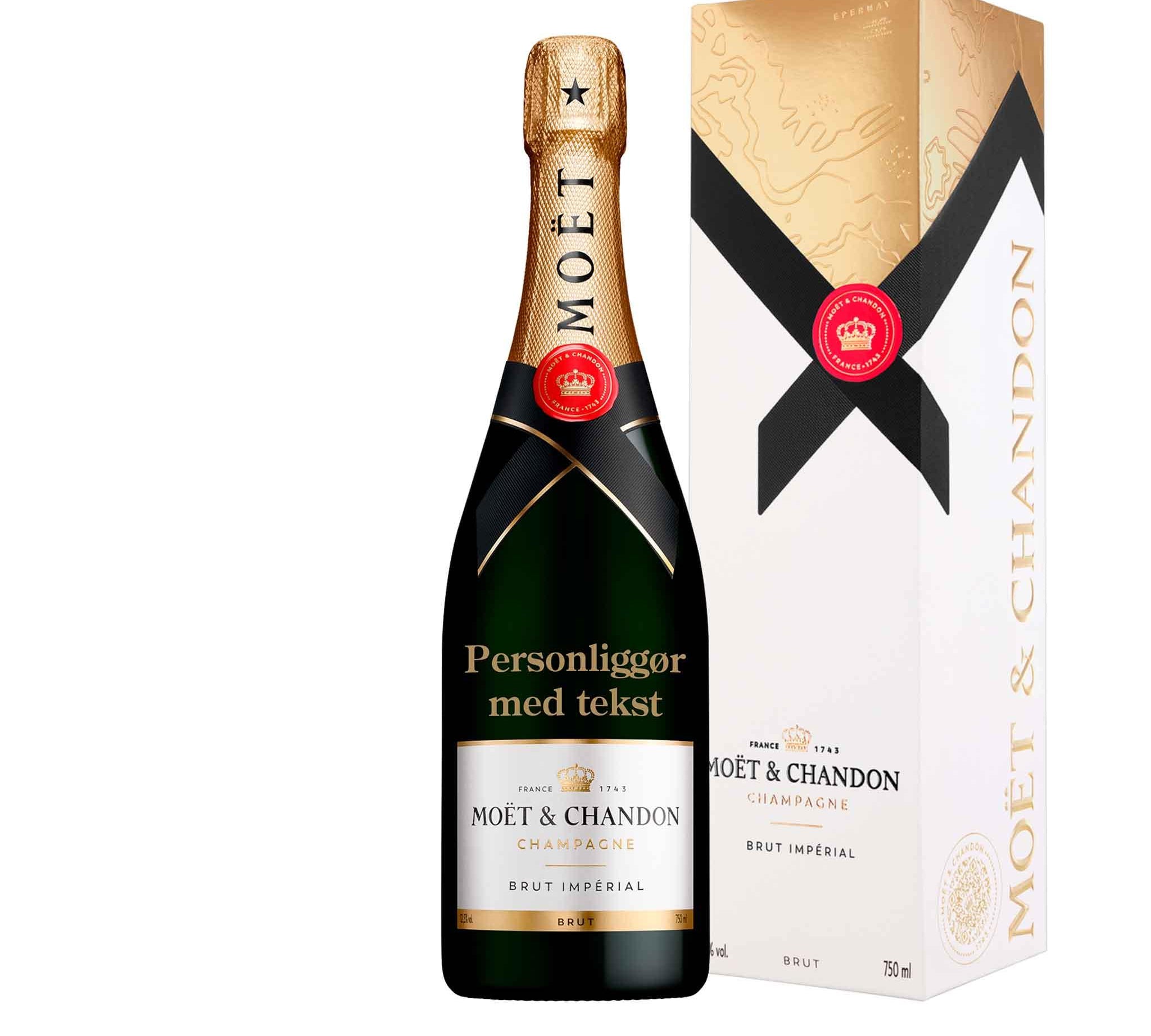 Moët & Chandon Personliggør Moët & Chandon Brut Impérial NV 75 cl. med gaveæske - PremiumBottles