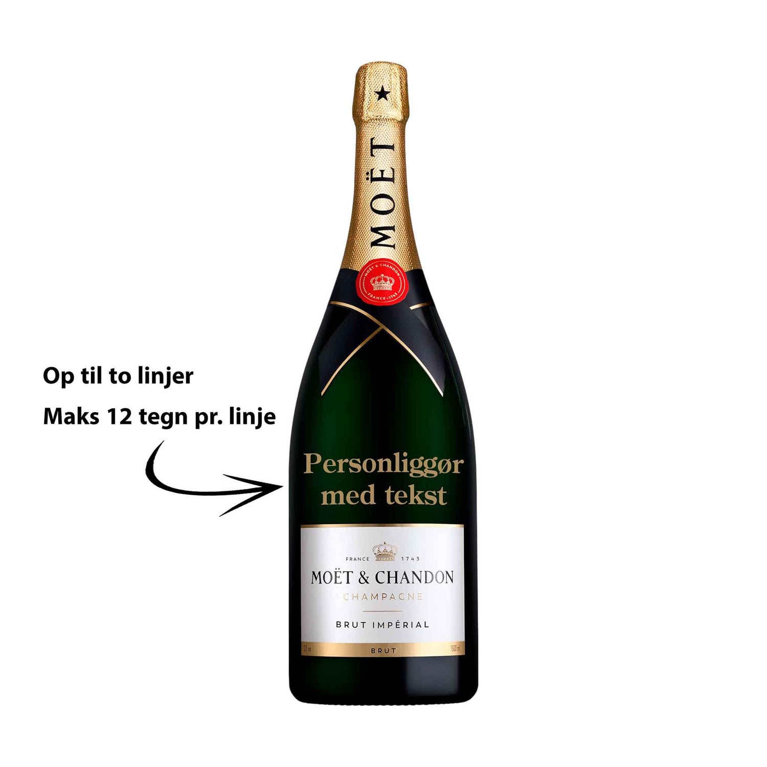 Moët &amp; Chandon Personliggør Moët &amp; Chandon Brut Impérial NV Magnum 150 cl. - PremiumBottles