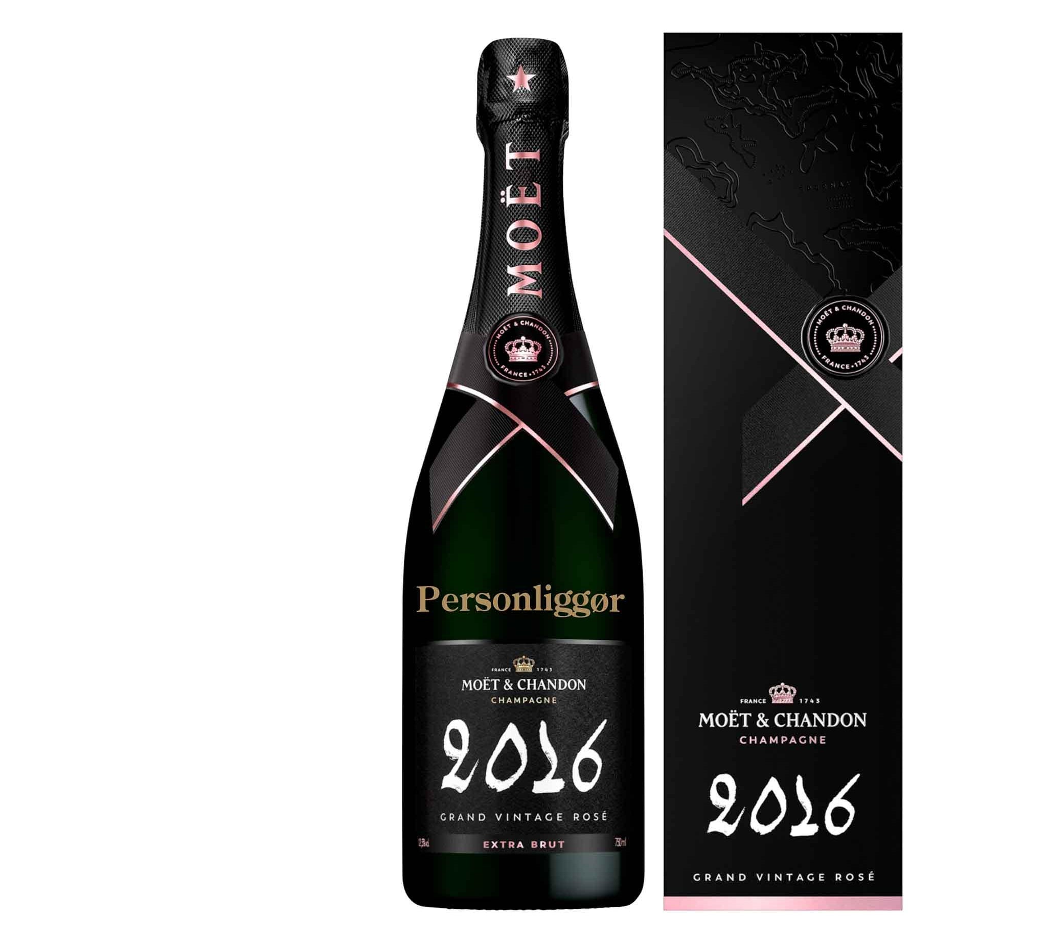 Moët & Chandon Personliggør Moët & Chandon Grand Vintage 2016 Rosé 75 cl. med gaveæske - PremiumBottles