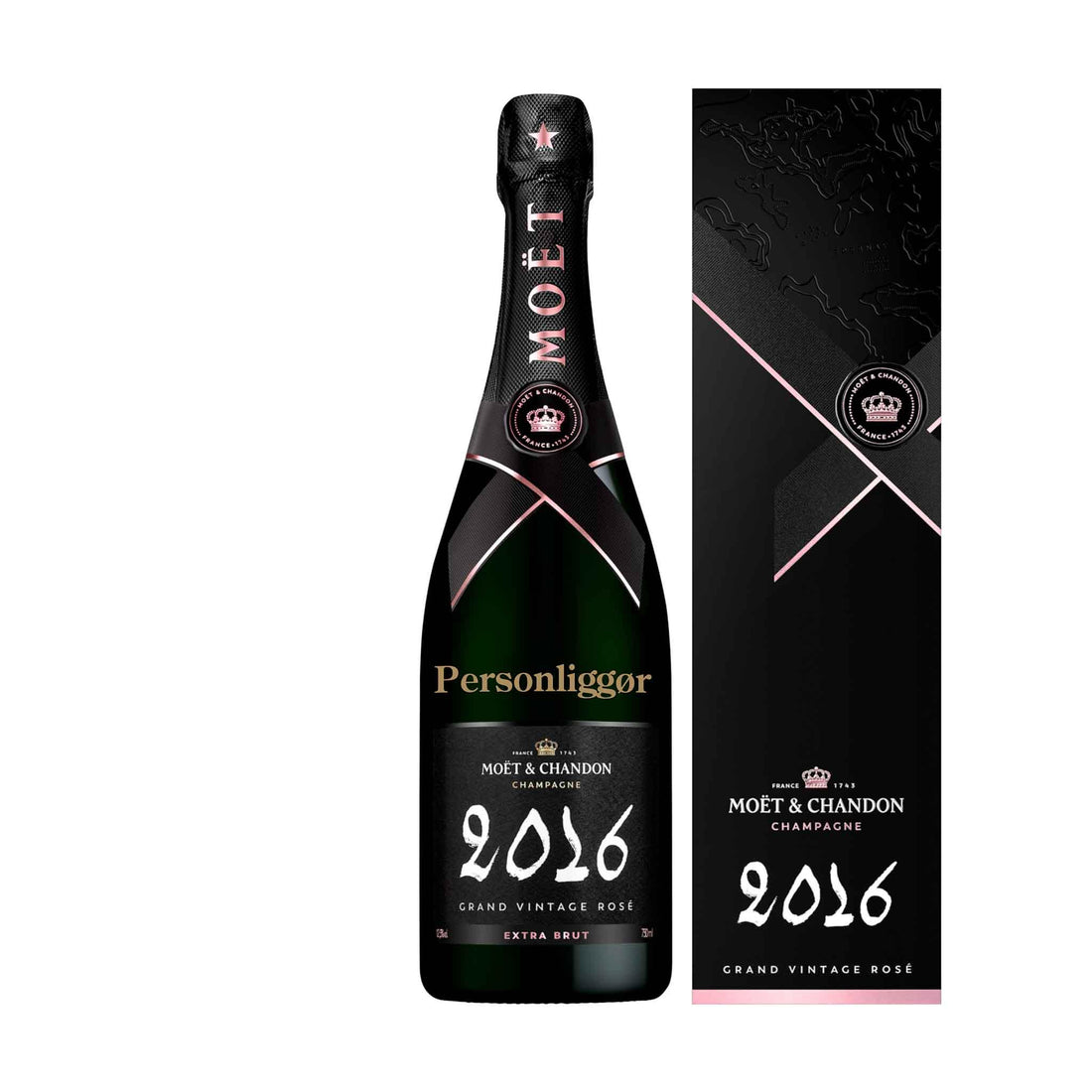 Moët &amp; Chandon Personliggør Moët &amp; Chandon Grand Vintage 2016 Rosé 75 cl. med gaveæske - PremiumBottles