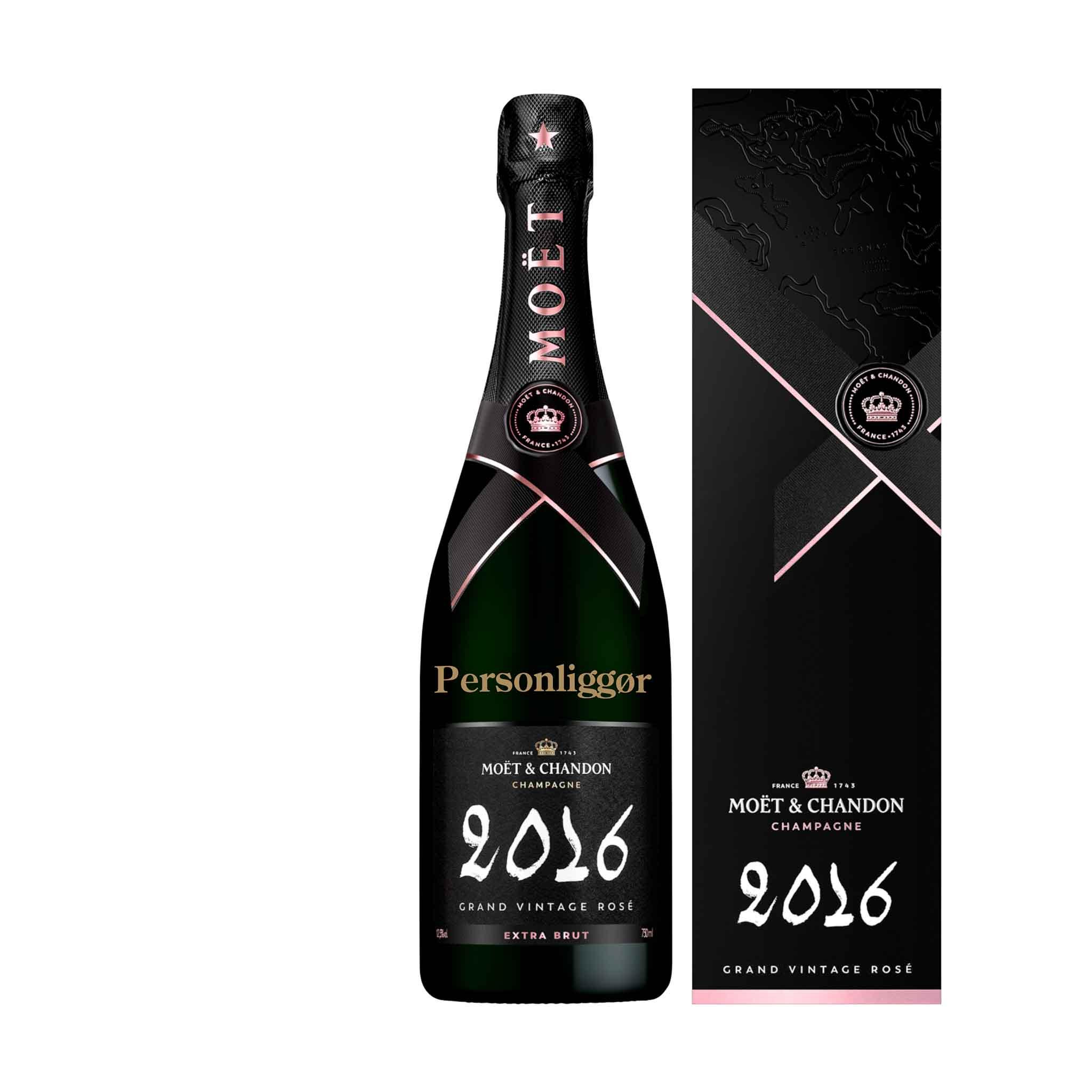Moët &amp; Chandon Personliggør Moët &amp; Chandon Grand Vintage 2016 Rosé 75 cl. med gaveæske - PremiumBottles