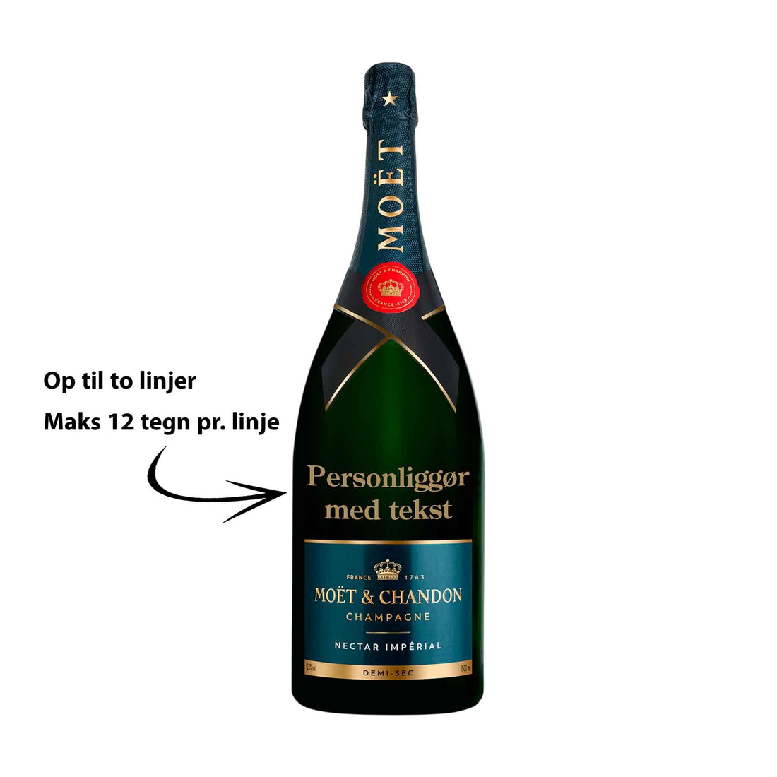 Moët &amp; Chandon Personliggør Moët &amp; Chandon Nectar Impérial NV Demi - Sec Magnum 150 cl. - PremiumBottles