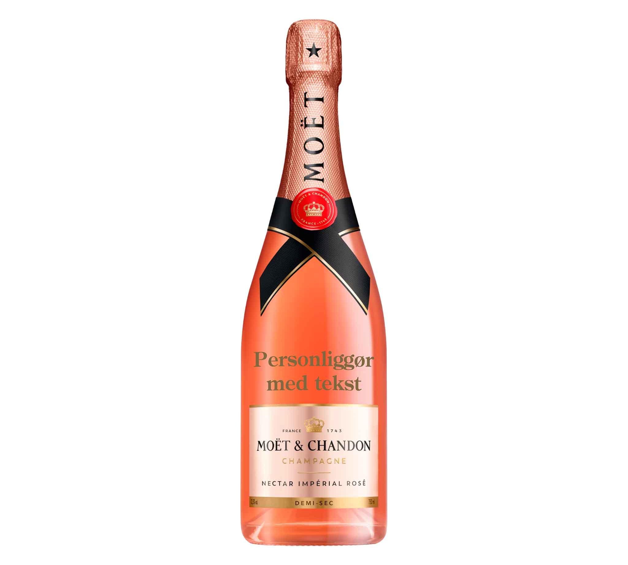 Moët & Chandon Personliggør Moët & Chandon Nectar Impérial Rosé NV Demi - Sec 75 cl. - PremiumBottles